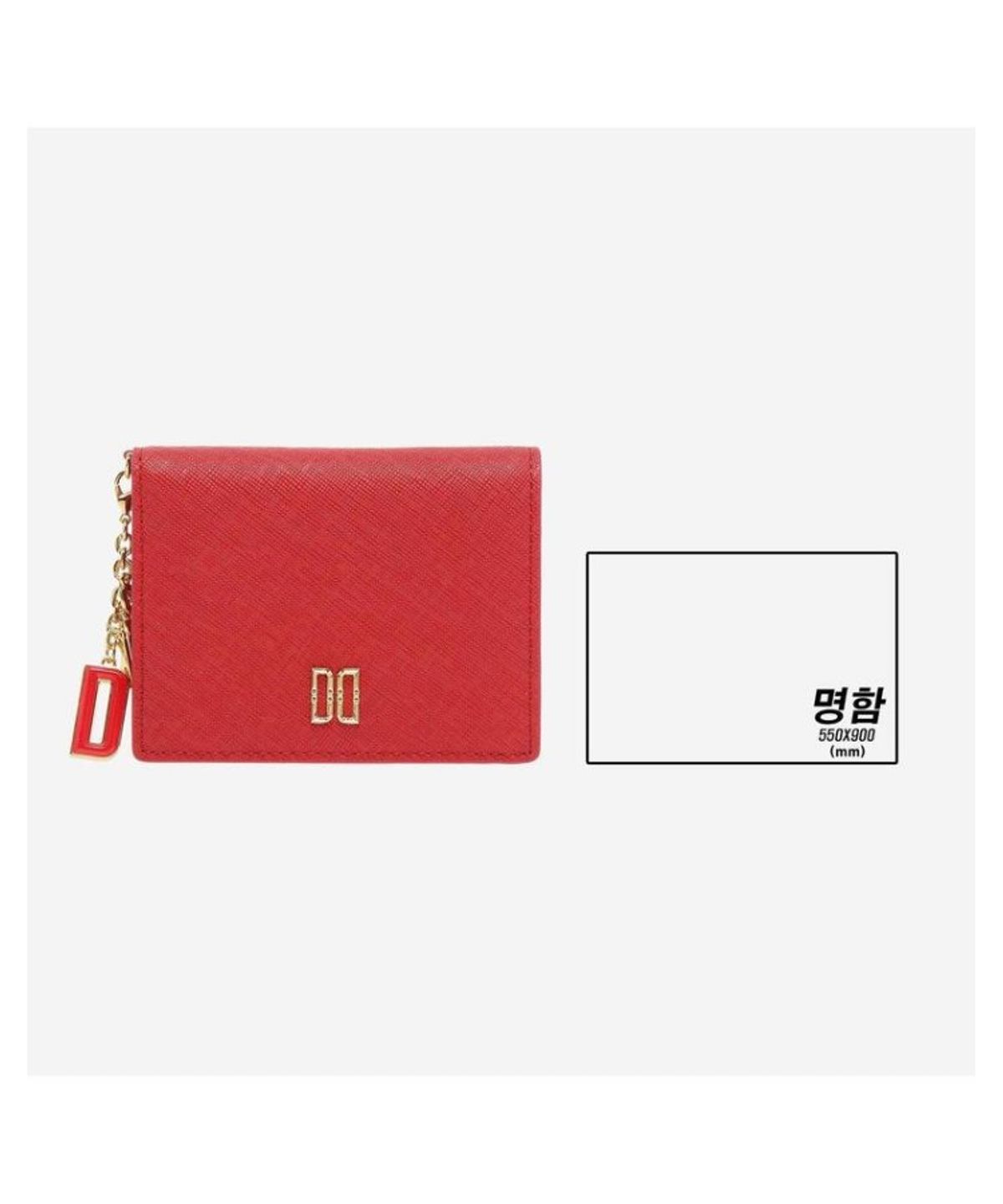 닥스 여성 액세서리(DAKS WOMENS ACCESSORIES) 레드 DAKS DD로고 카드지갑_DCWA5F002R2