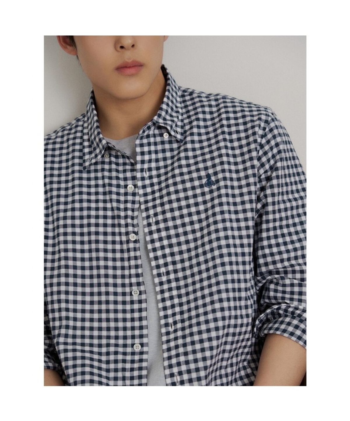빈폴 멘(BEANPOLE MEN) 깅엄 체크 셔츠  네이비