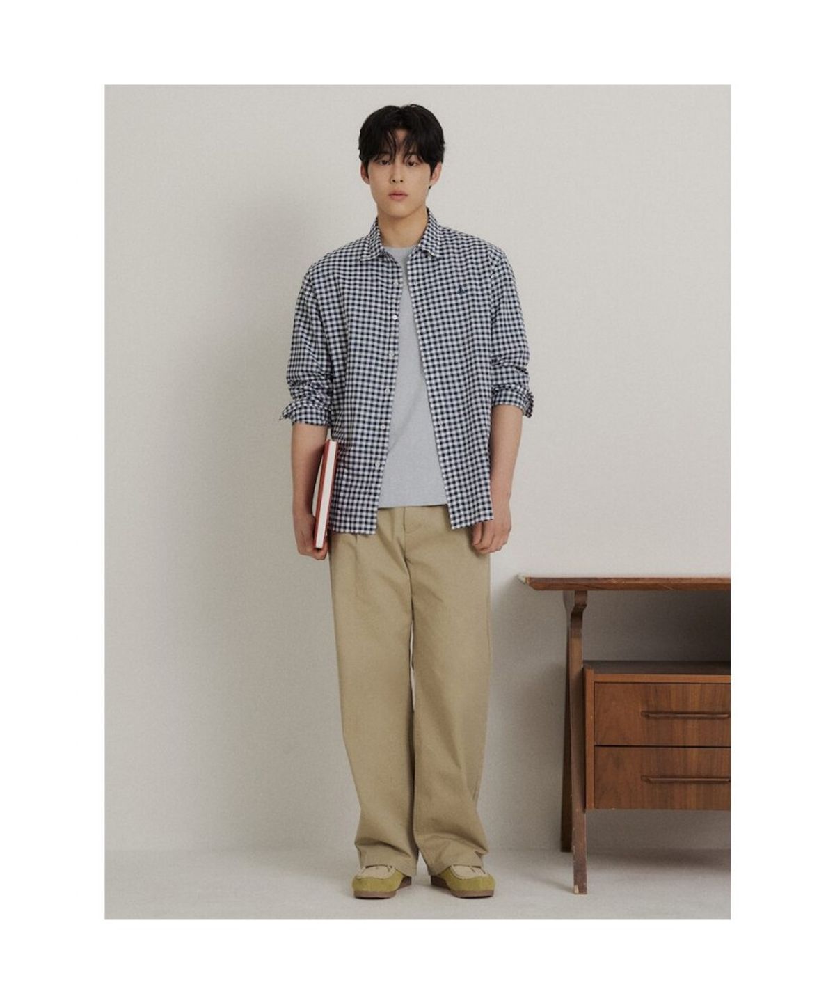빈폴 멘(BEANPOLE MEN) 깅엄 체크 셔츠  네이비