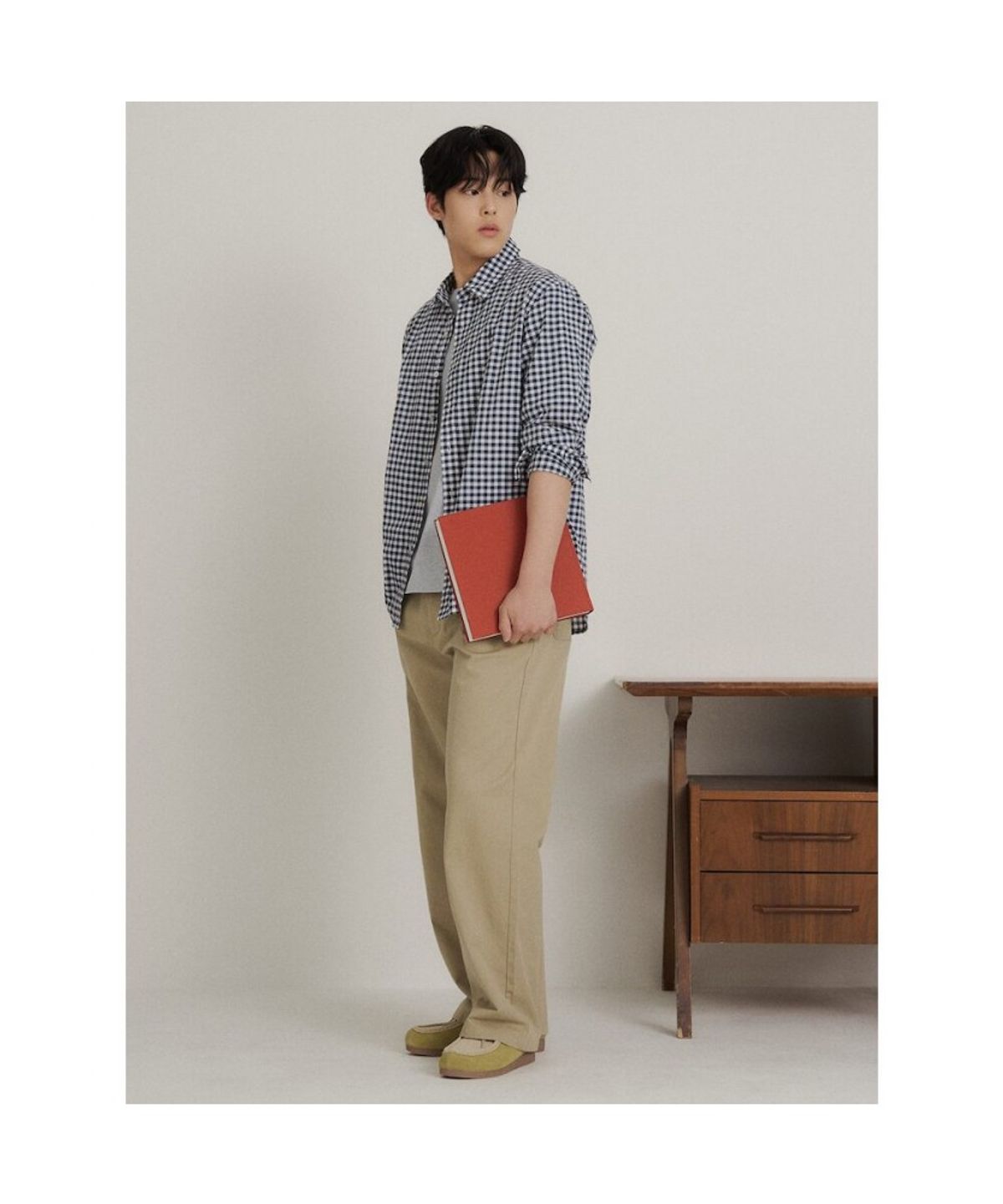 빈폴 멘(BEANPOLE MEN) 깅엄 체크 셔츠  네이비