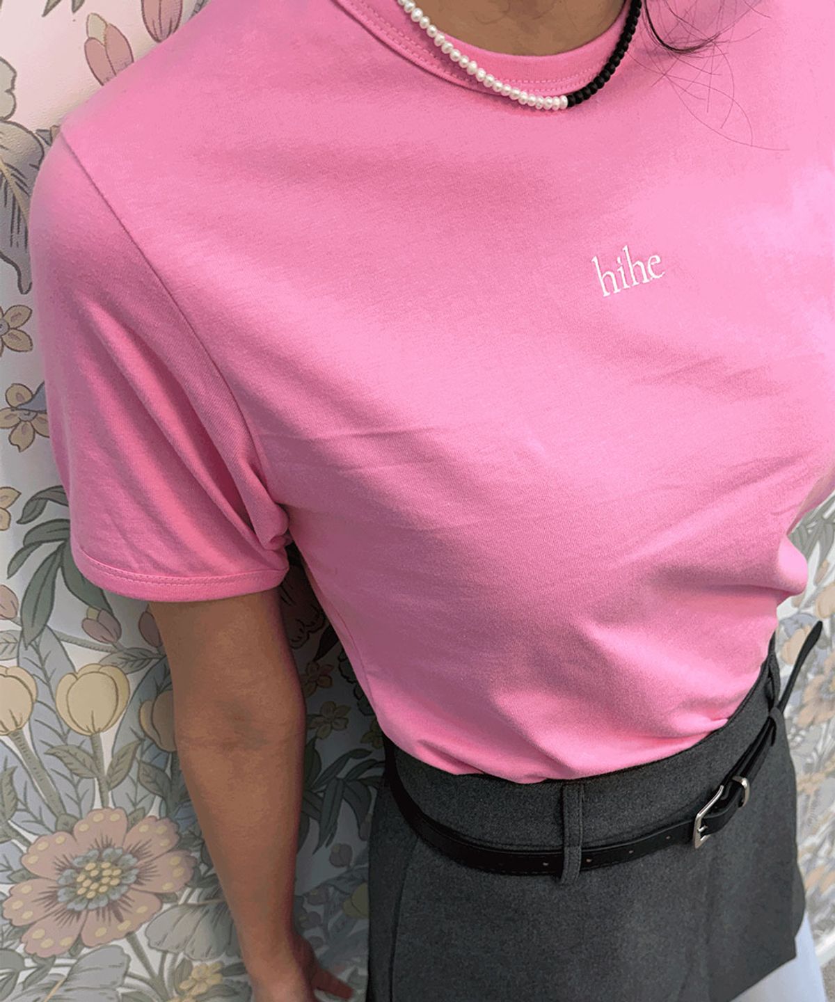 히헤(HIHE) Small Logo Top_Pink