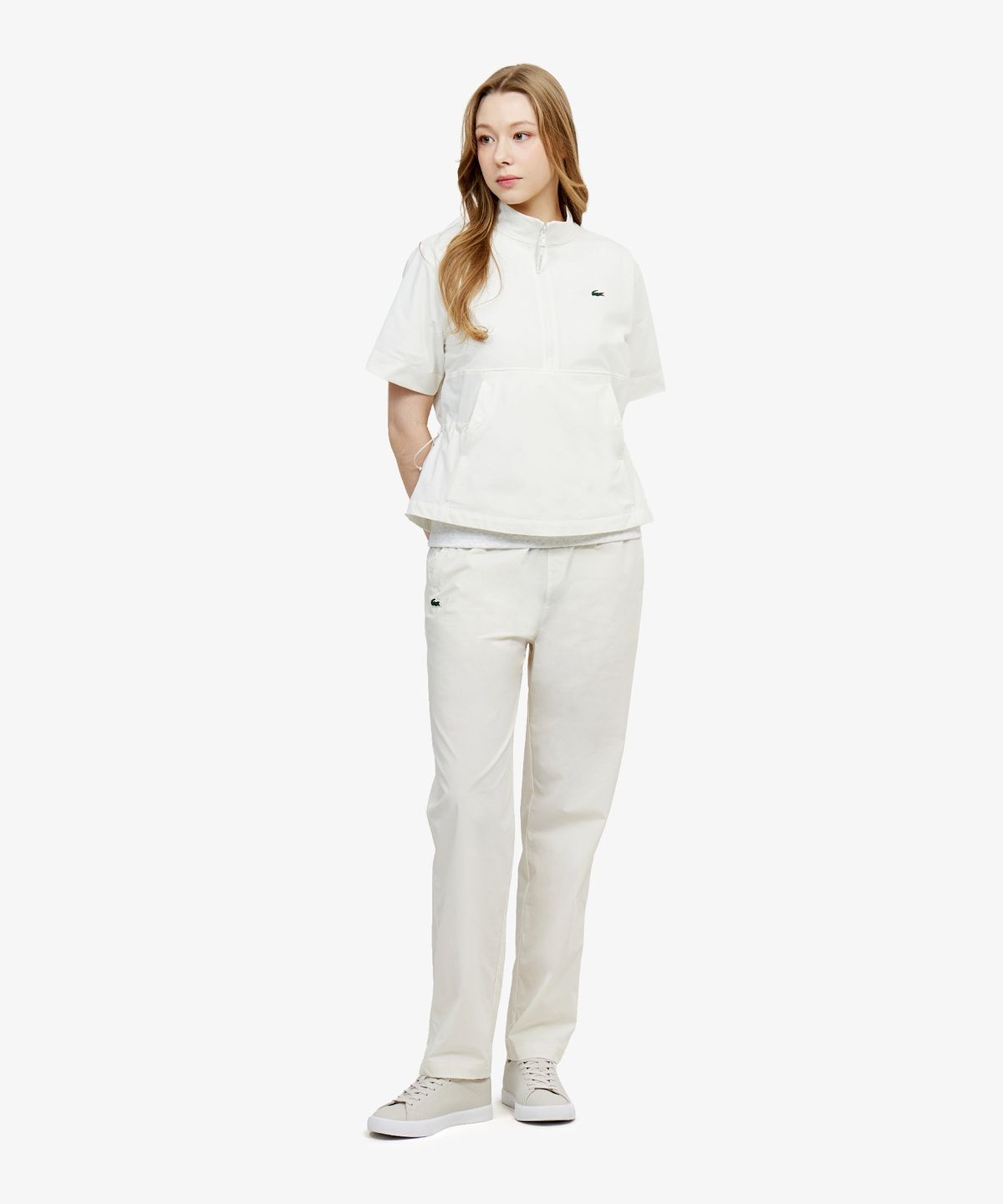 라코스테(LACOSTE) 여성 실루엣 반팔 우븐 아노락 BF710E-56G 70V