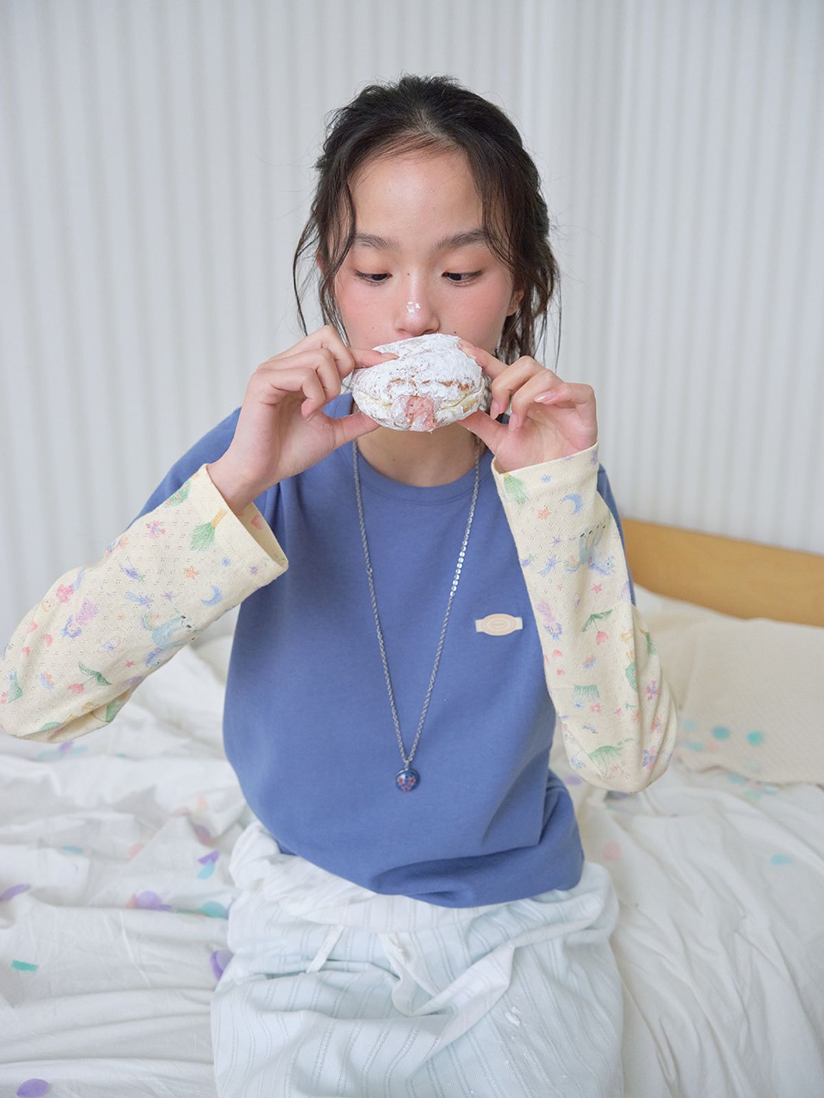 무음(MUWM) 드리미 레이어드 티 Dreamy Layered Tee (Blue)