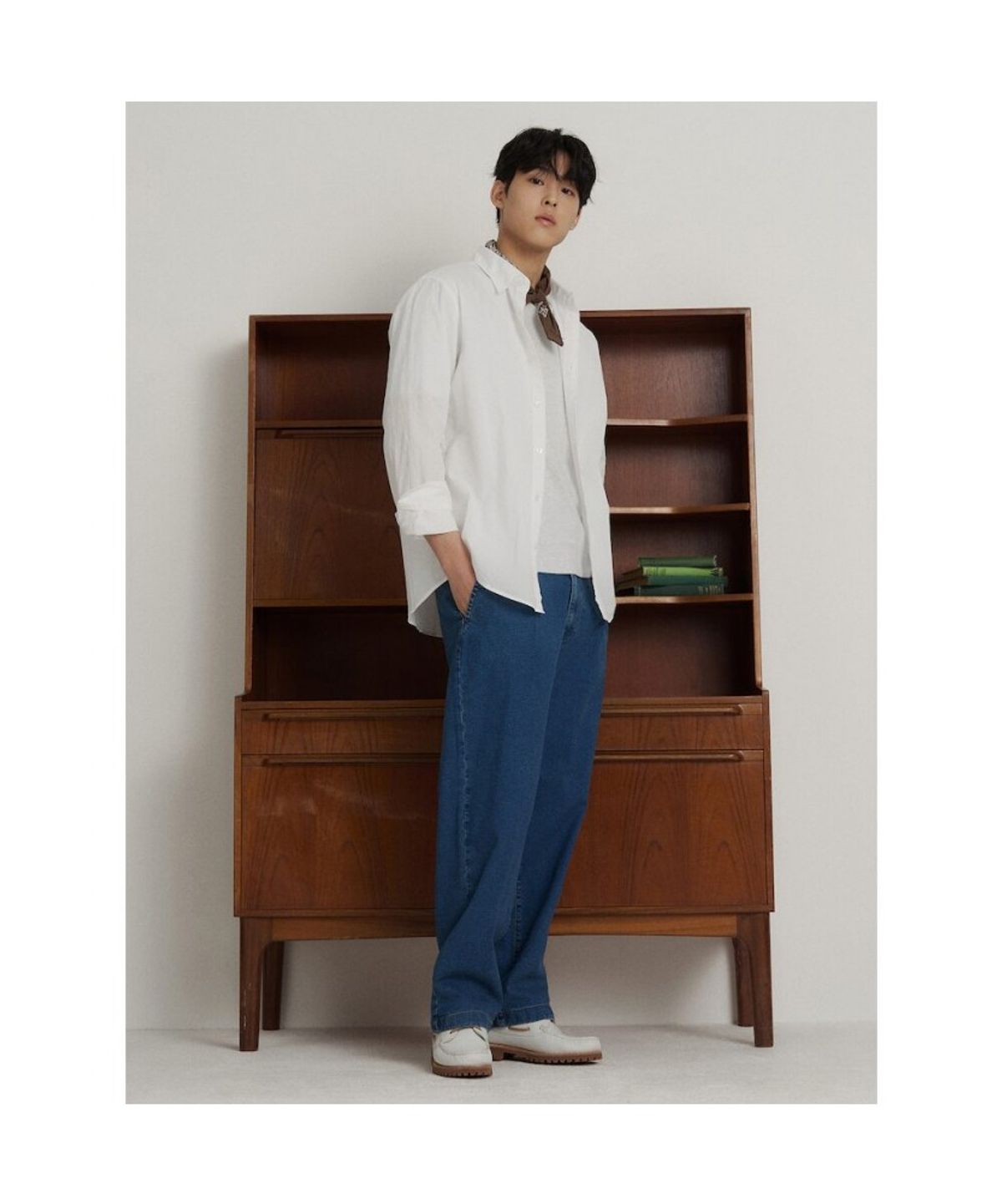 빈폴 멘(BEANPOLE MEN) 시어서커 솔리드 셔츠  화이트