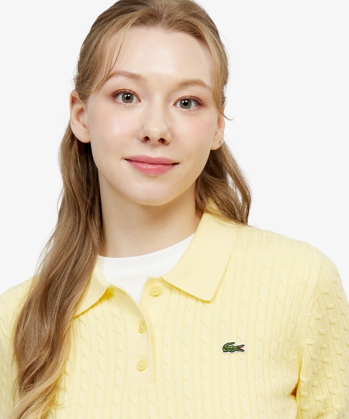 라코스테(LACOSTE) 여성 케이블 스웨터 폴로 셔츠 PF607E-56G 107