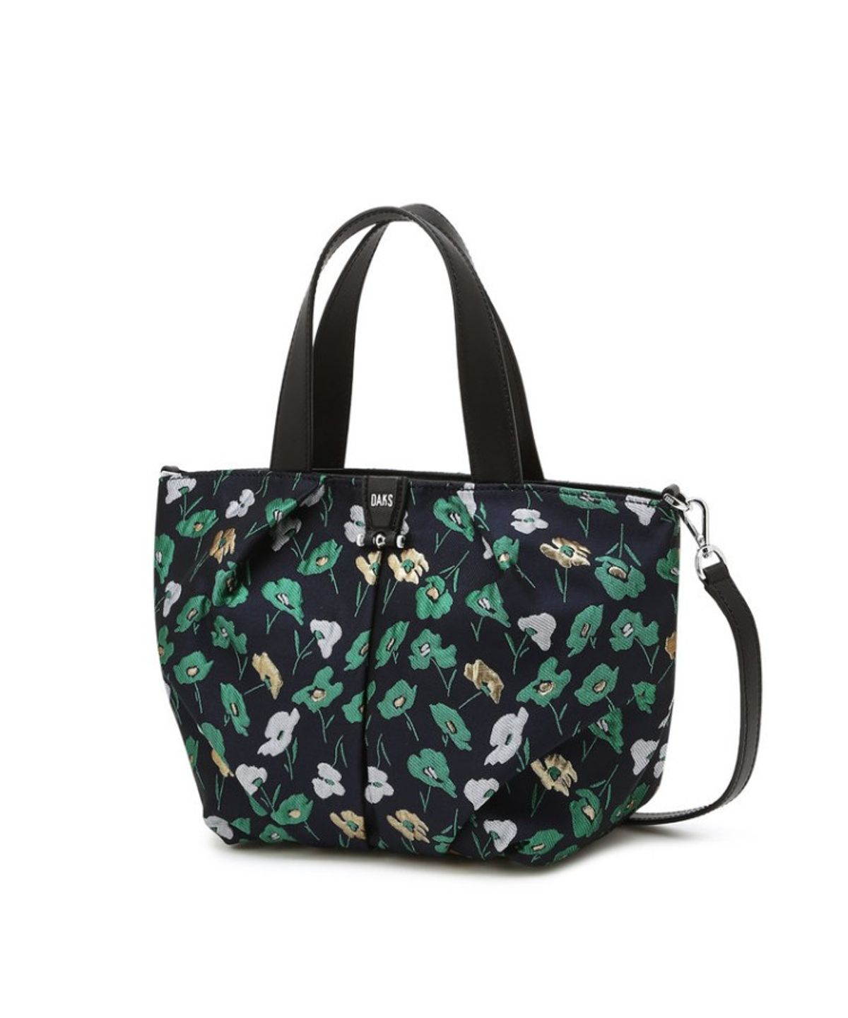 닥스 여성 액세서리(DAKS WOMENS ACCESSORIES) 그린 플라워 패턴 원단 토트 겸 크로스백_DCBA6E512E3