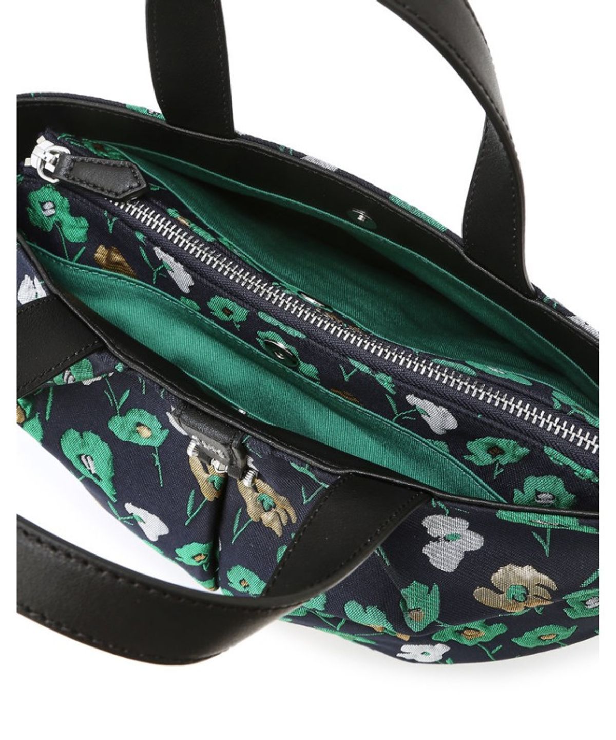 닥스 여성 액세서리(DAKS WOMENS ACCESSORIES) 그린 플라워 패턴 원단 토트 겸 크로스백_DCBA6E512E3