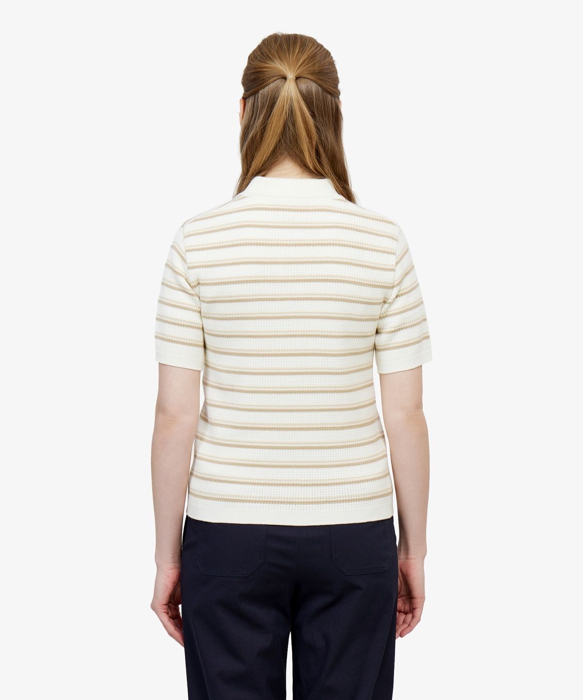 라코스테(LACOSTE) 여성 스트라이프 스웨터 폴로 셔츠 PF710E-56G 02S