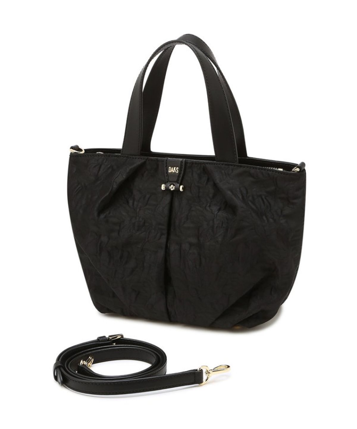 닥스 여성 액세서리(DAKS WOMENS ACCESSORIES) 블랙 플라워 패턴 원단 토트 겸 크로스백_DCBA6E502BK