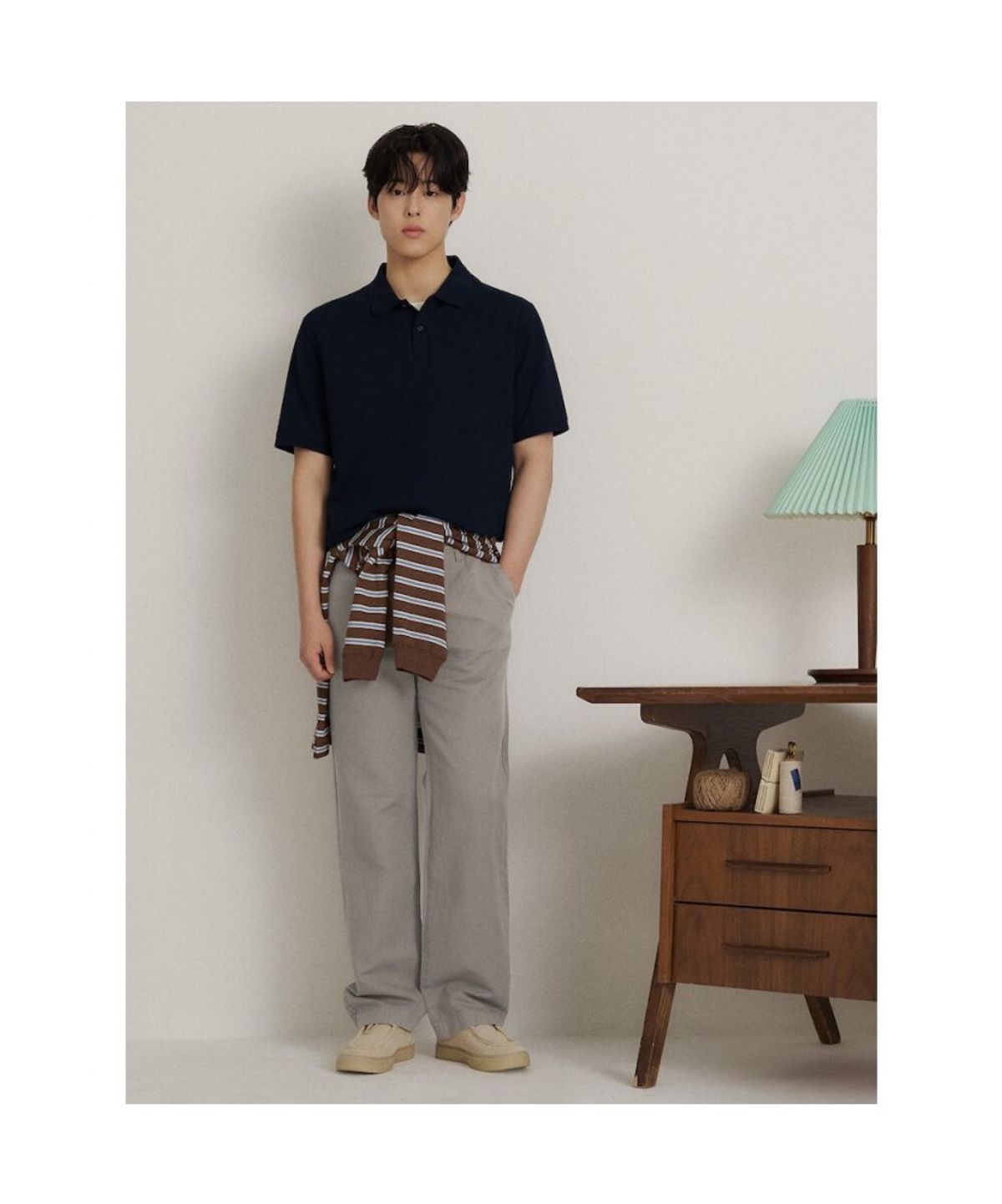 빈폴 멘(BEANPOLE MEN) 가먼트다잉 세미와이드 팬츠  베이지