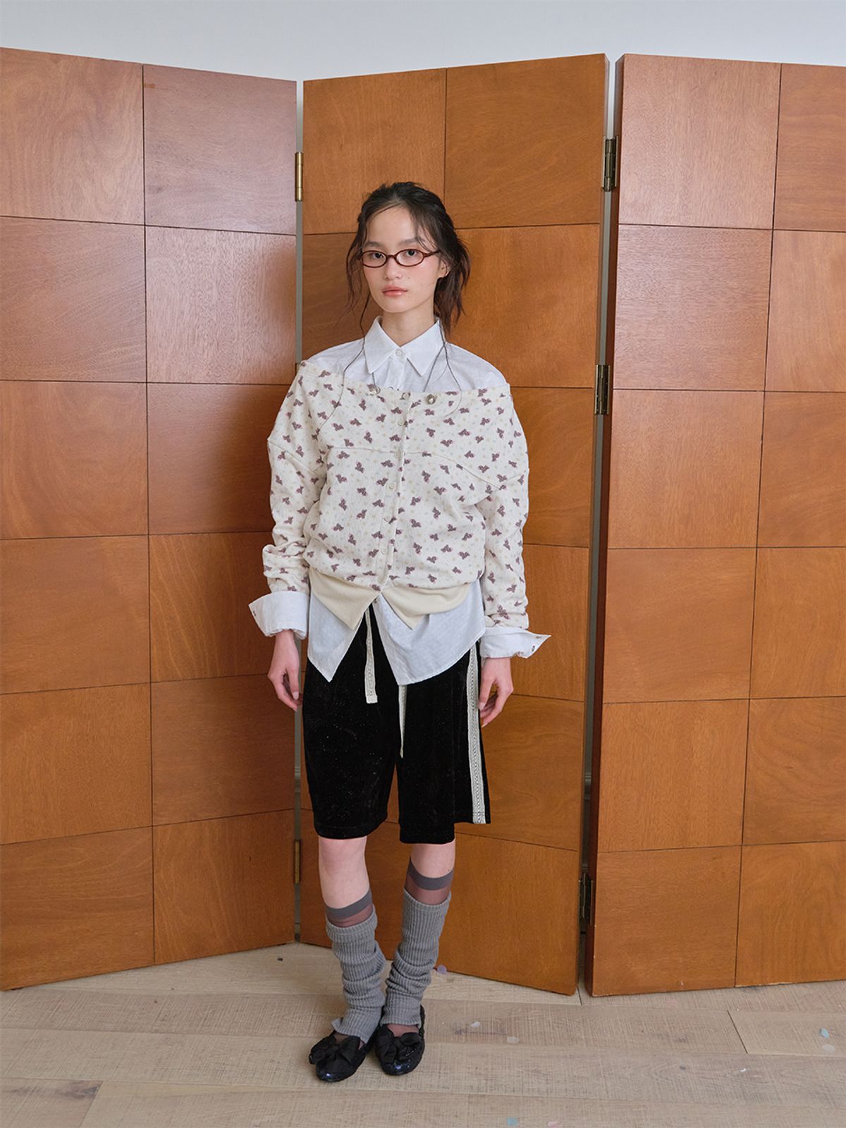 무음(MUWM) 슬리키 써클 오버핏 셔츠 Sleeky Circle Shirt (White)