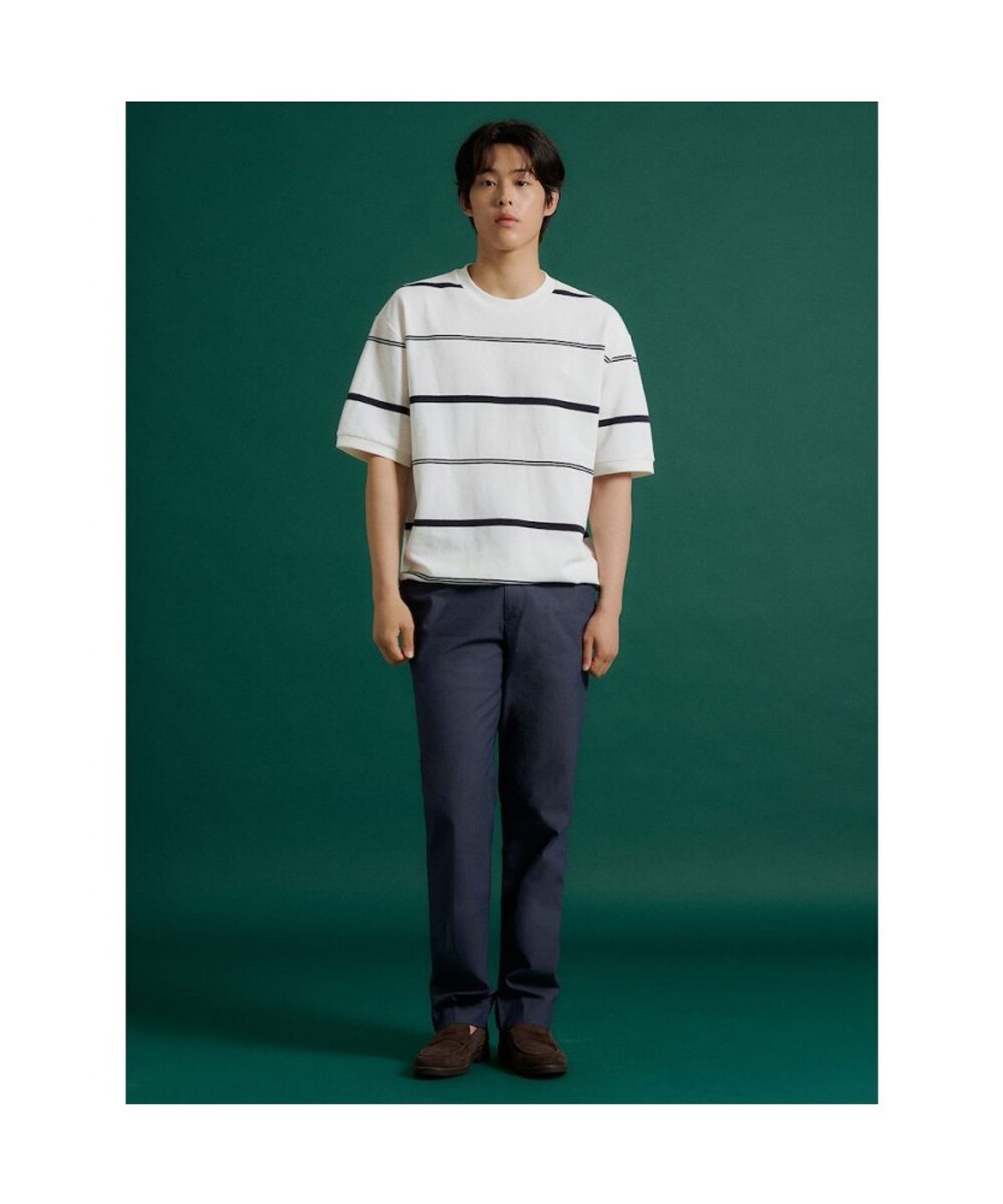 빈폴 멘(BEANPOLE MEN) 텍스처 셋업 스탠다드핏 슬랙스  블루