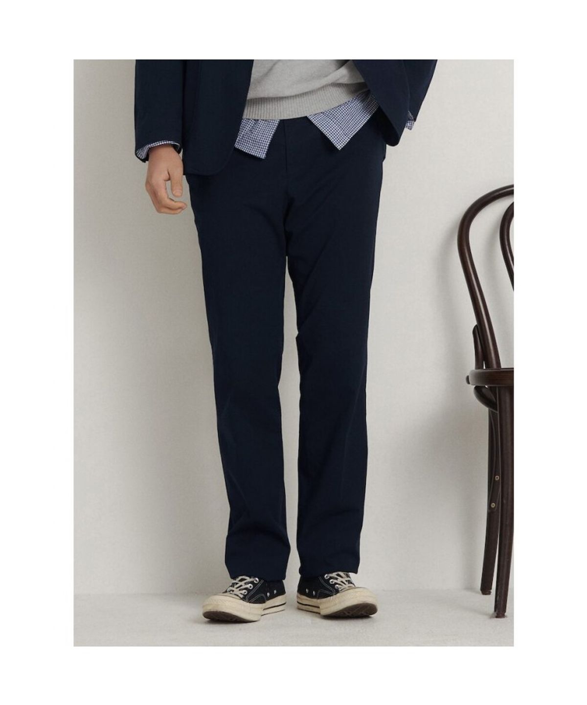 빈폴 멘(BEANPOLE MEN) 텍스처 셋업 스탠다드핏 슬랙스  네이비