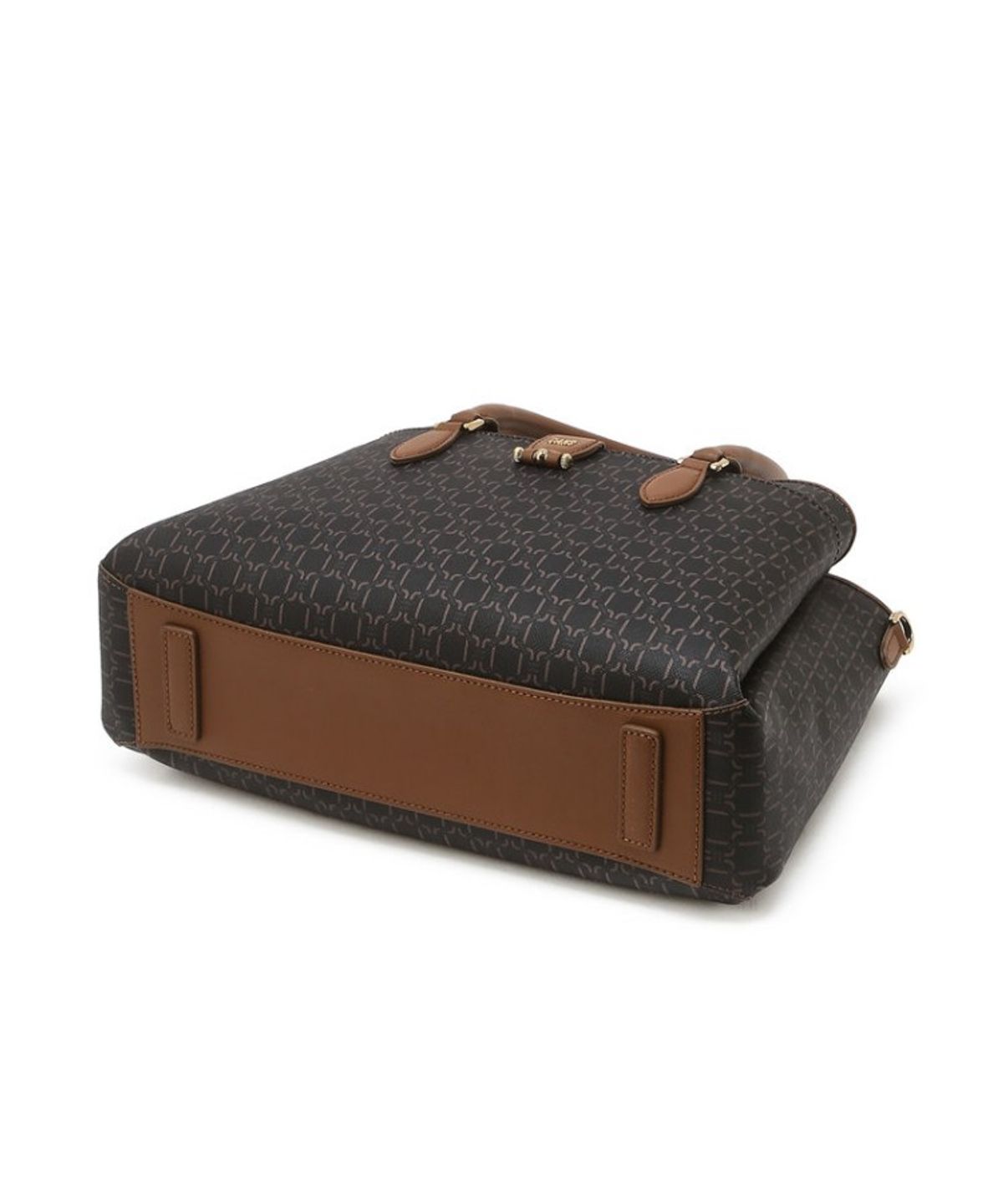 닥스 여성 액세서리(DAKS WOMENS ACCESSORIES) 브라운 DD 패턴 가죽 토트백_DCBA6E873W3