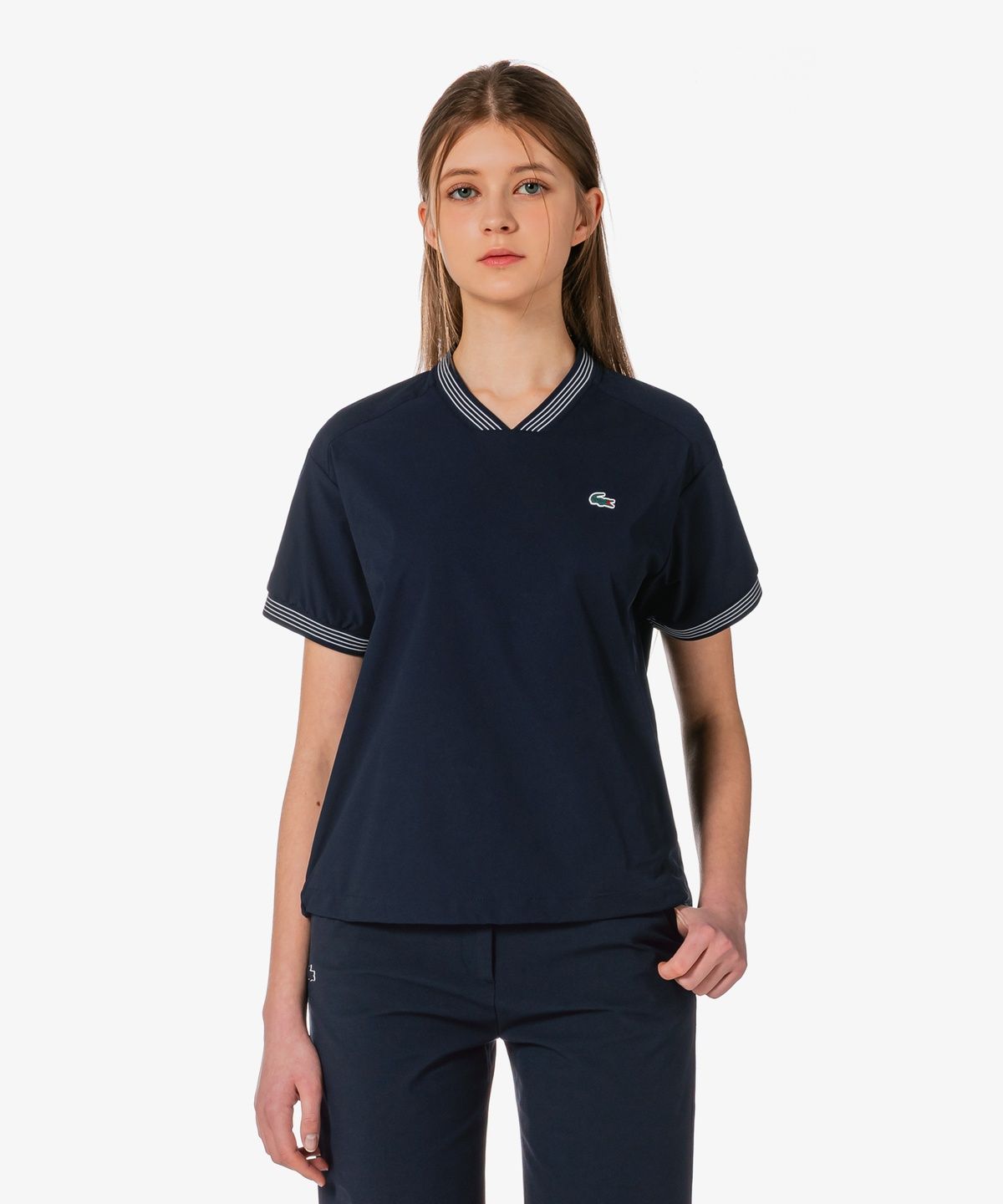 라코스테(LACOSTE) 여성 반팔 우븐 피스테 셋업 SF273E-56G HDE