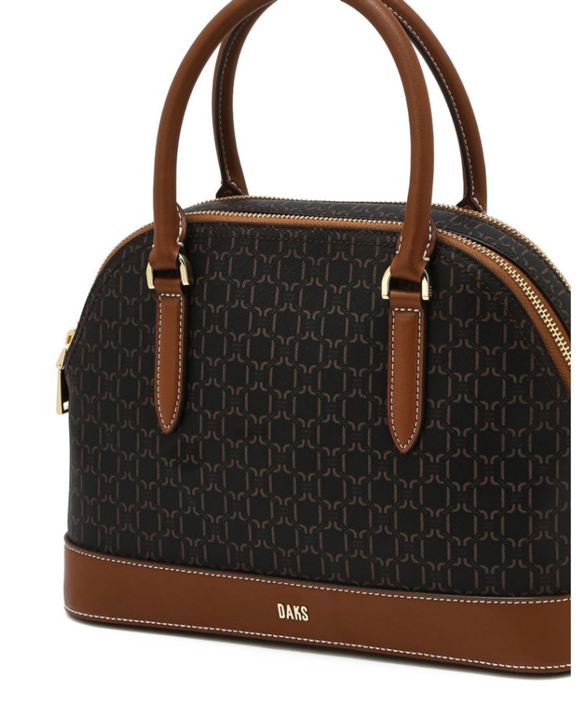 닥스 여성 액세서리(DAKS WOMENS ACCESSORIES) 브라운 바넷 DD패턴 가죽배색 토트백_DCBA6E861W3