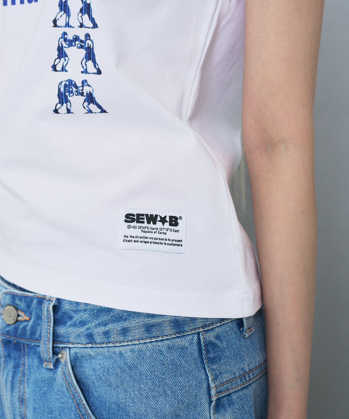 쏘비(SEW-B) what so 세미크롭 반팔티 [화이트]