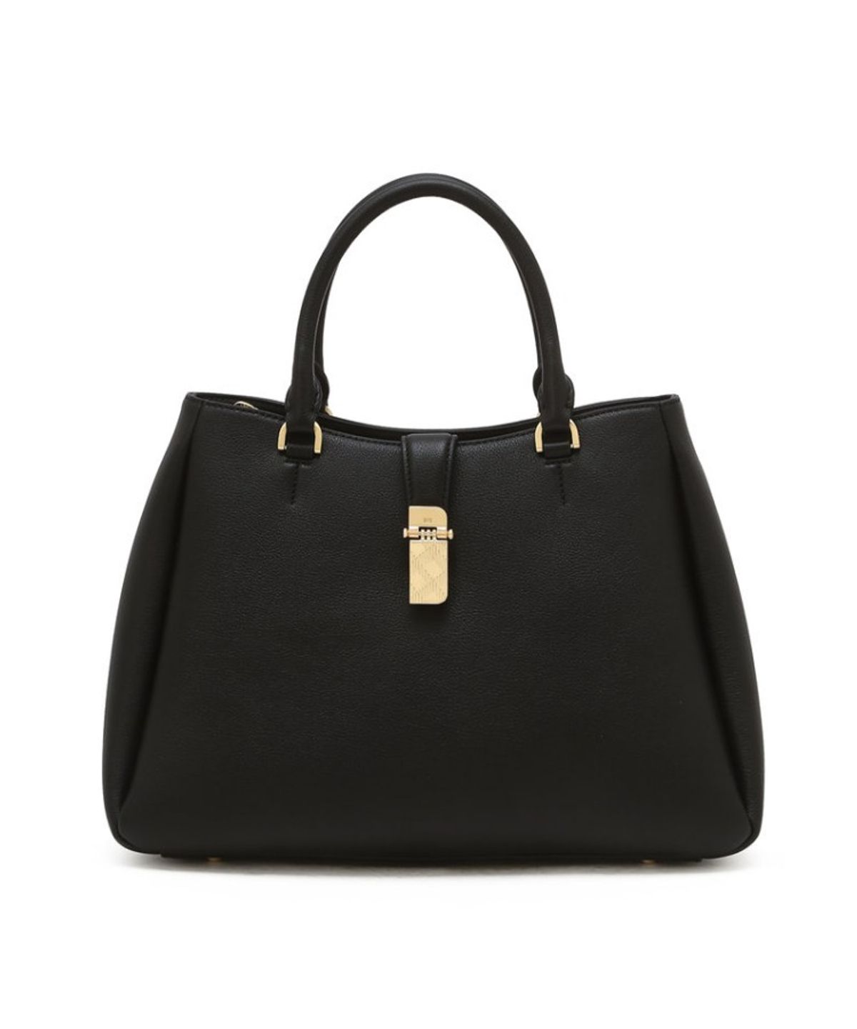 닥스 여성 액세서리(DAKS WOMENS ACCESSORIES) 블랙 소가죽 체크 장식 포인트 토트백 M_DCBA6E164BK