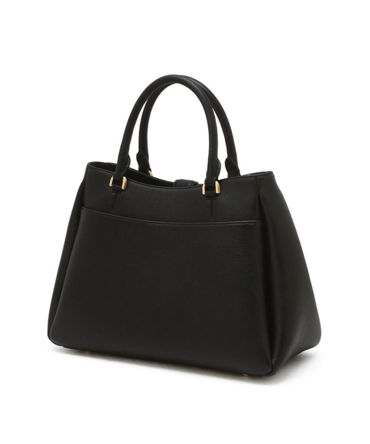 닥스 여성 액세서리(DAKS WOMENS ACCESSORIES) 블랙 소가죽 체크 장식 포인트 토트백 M_DCBA6E164BK