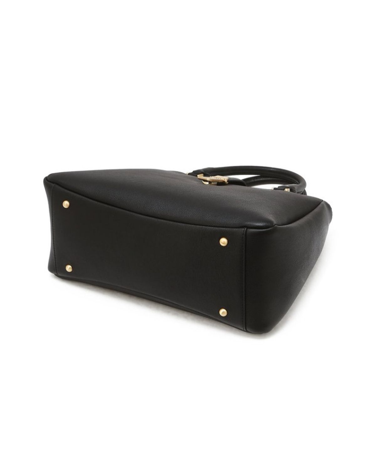 닥스 여성 액세서리(DAKS WOMENS ACCESSORIES) 블랙 소가죽 체크 장식 포인트 토트백 M_DCBA6E164BK