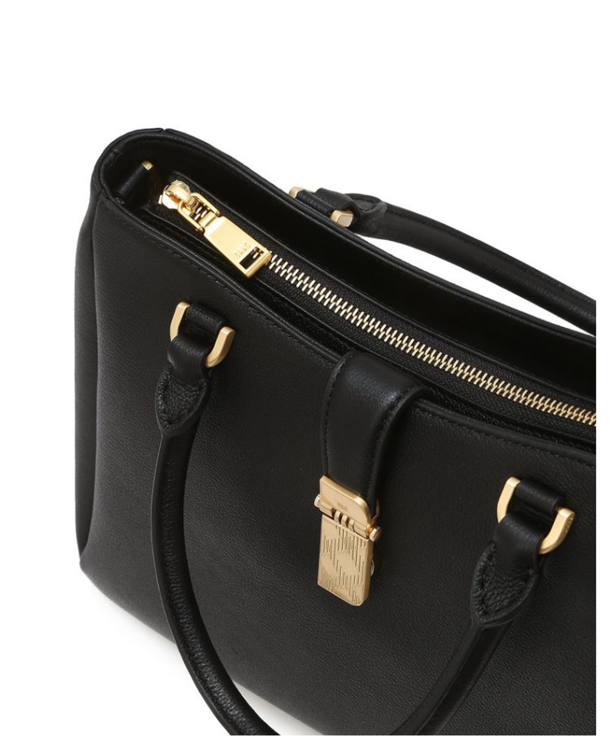 닥스 여성 액세서리(DAKS WOMENS ACCESSORIES) 블랙 소가죽 체크 장식 포인트 토트백 M_DCBA6E164BK