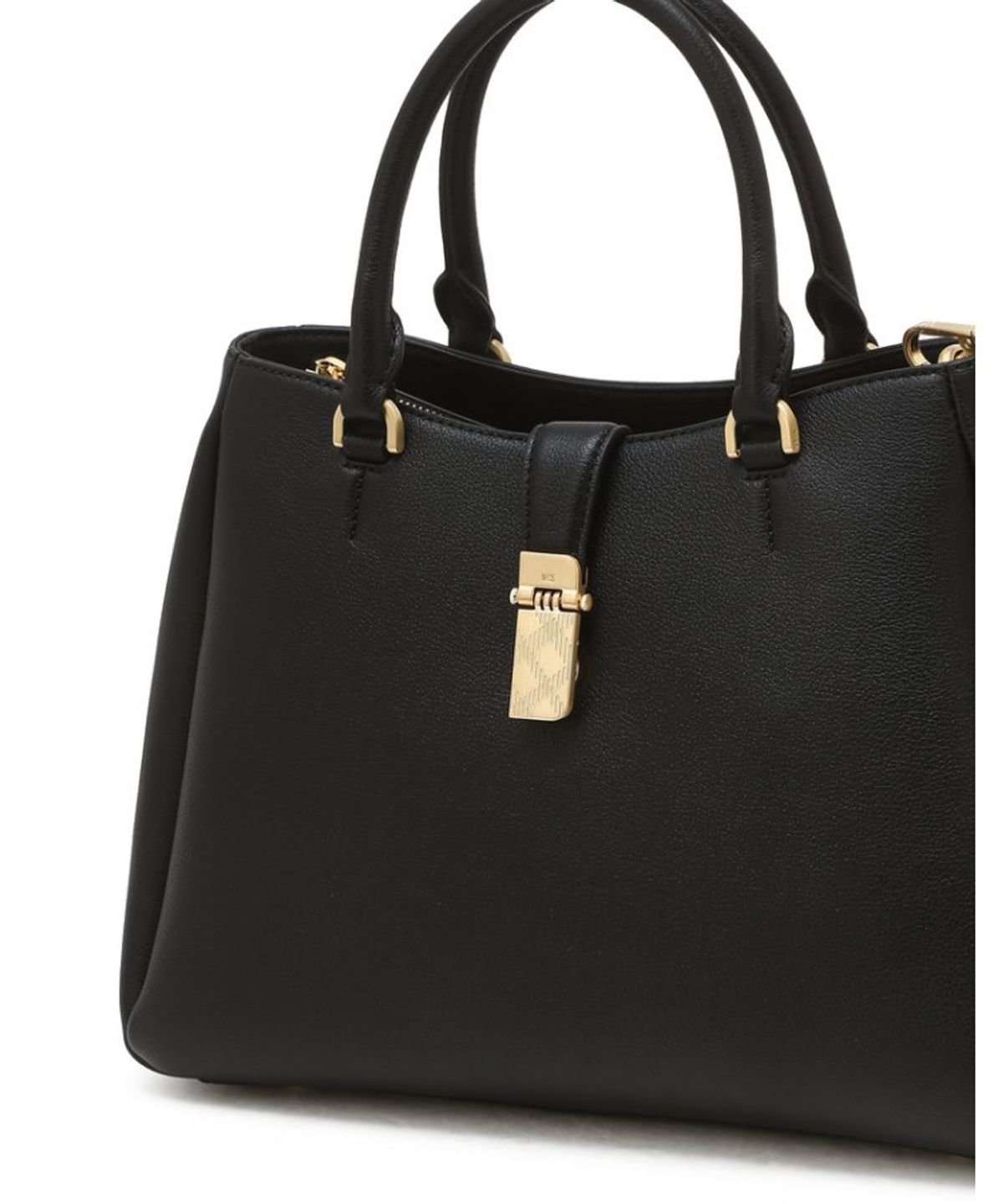 닥스 여성 액세서리(DAKS WOMENS ACCESSORIES) 블랙 소가죽 체크 장식 포인트 토트백 M_DCBA6E164BK