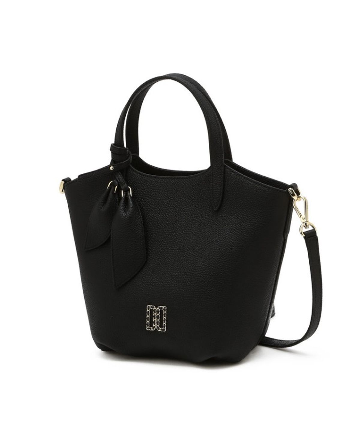 닥스 여성 액세서리(DAKS WOMENS ACCESSORIES) 블랙 천연소가죽 DD포인트 토트백_DCBA6E330BK