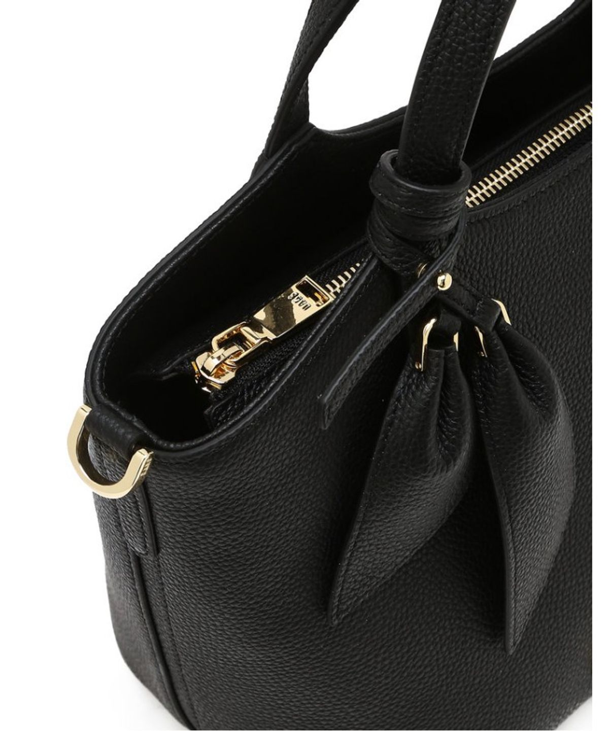 닥스 여성 액세서리(DAKS WOMENS ACCESSORIES) 블랙 천연소가죽 DD포인트 토트백_DCBA6E330BK