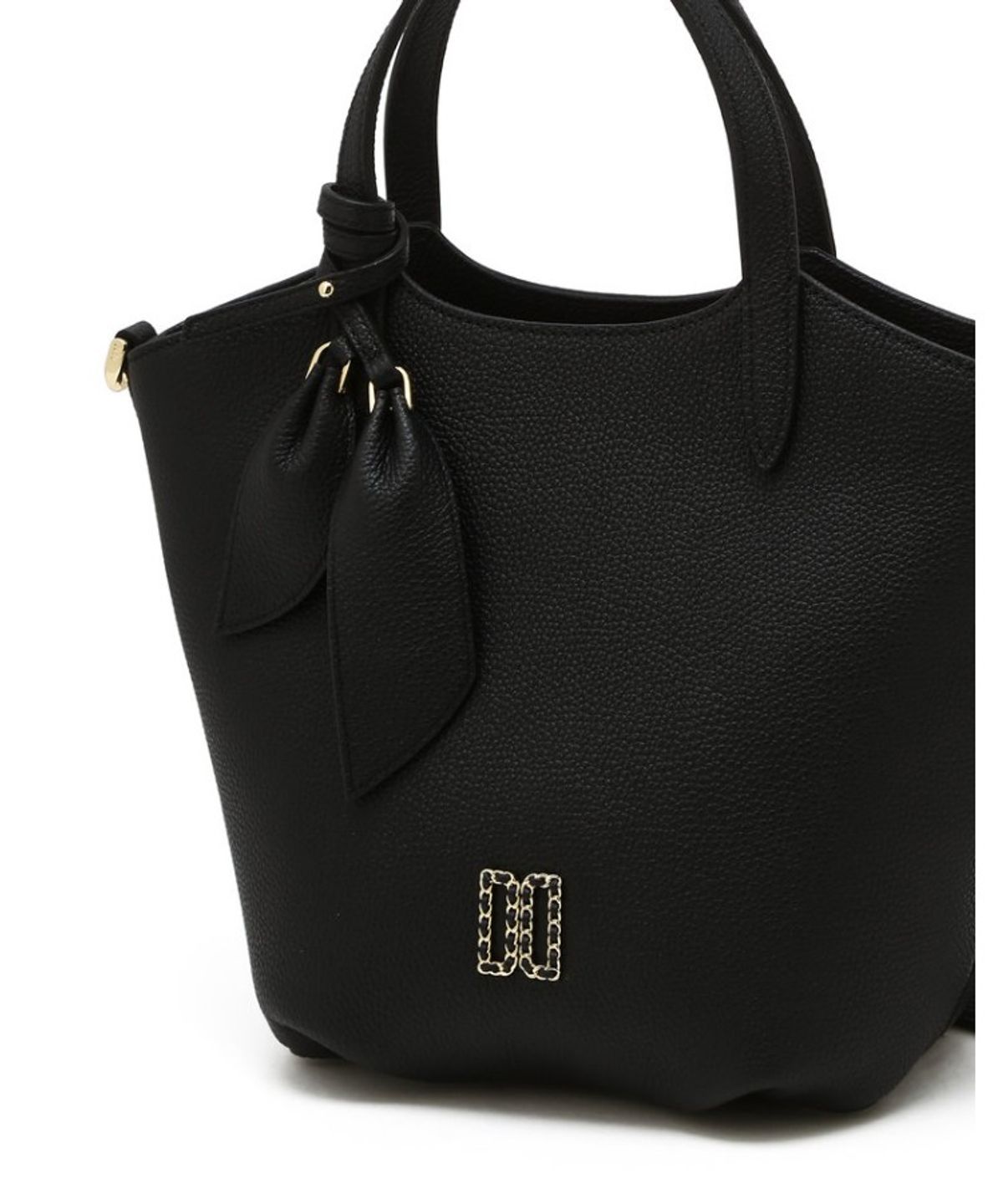 닥스 여성 액세서리(DAKS WOMENS ACCESSORIES) 블랙 천연소가죽 DD포인트 토트백_DCBA6E330BK