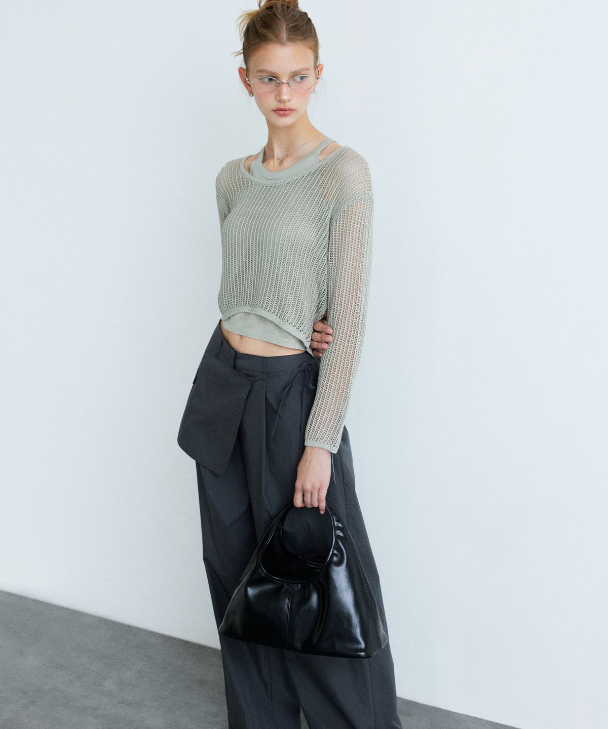 미쏘(MIXXO) 나일론 레이어드 팬츠_MIWTCG402B