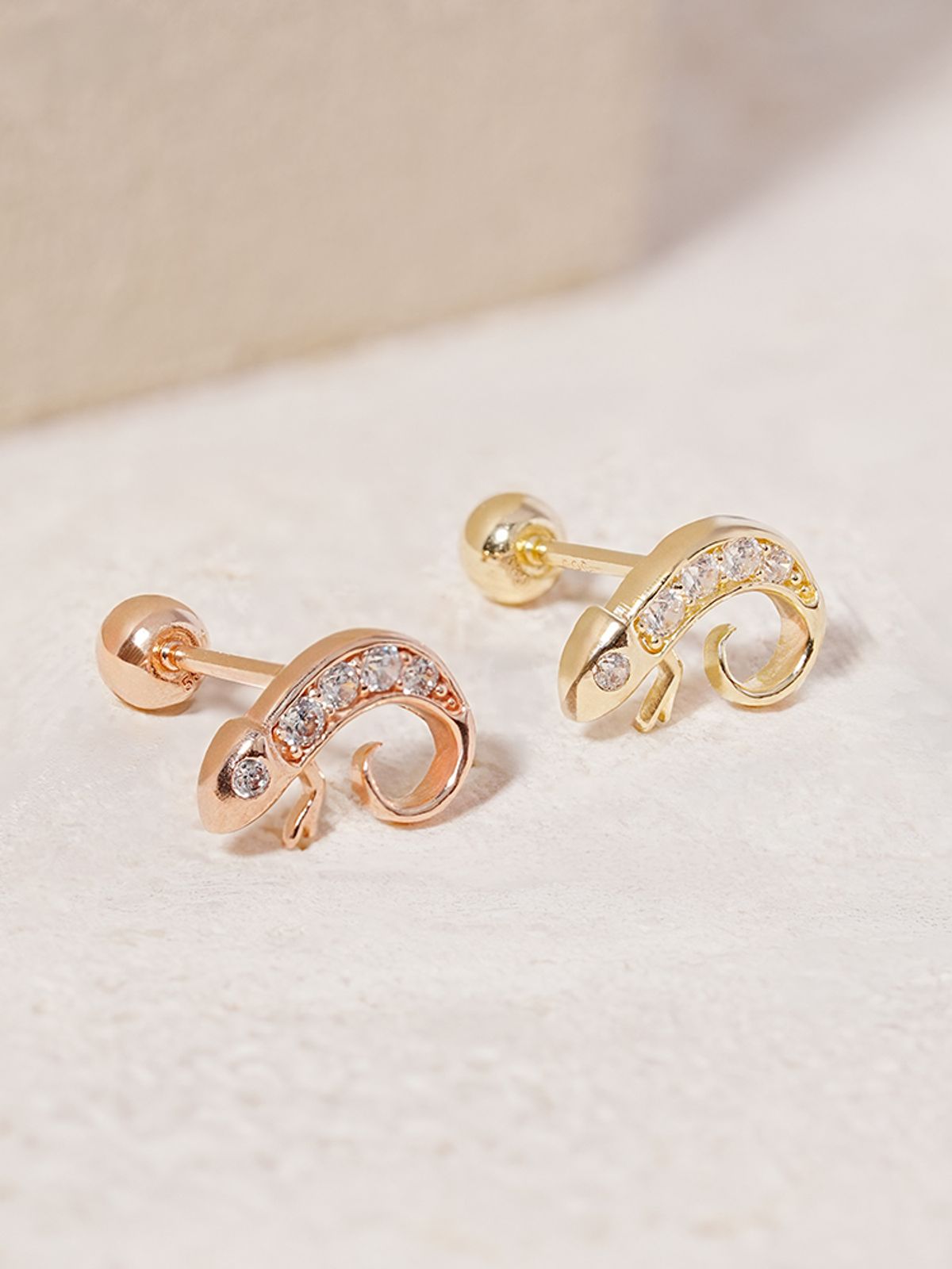 미니멀피어싱(MINIMALPIERCING) 14K 키치 리자드 큐빅 피어싱 귀걸이