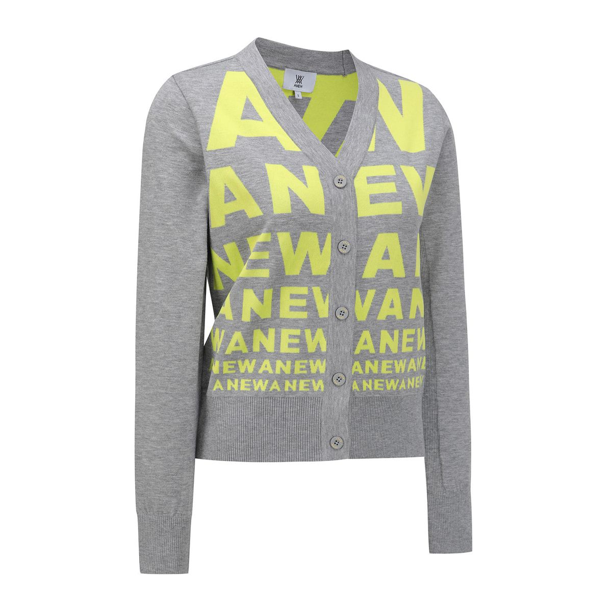 어뉴골프(ANEW GOLF) WOMEN LOGO PATTERN KNIT CARDIGAN_YE