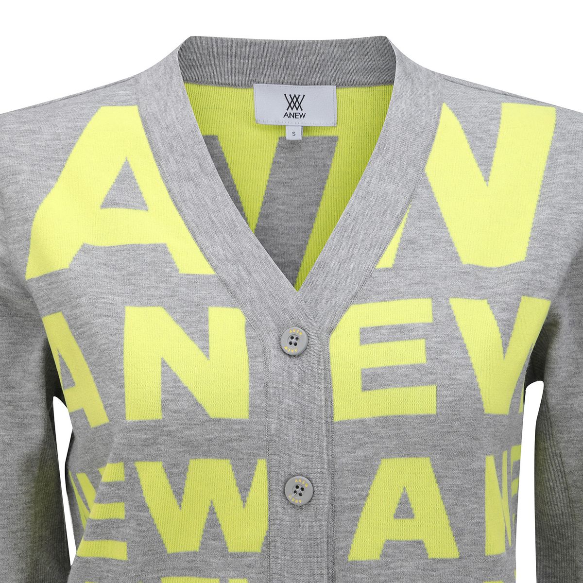 어뉴골프(ANEW GOLF) WOMEN LOGO PATTERN KNIT CARDIGAN_YE