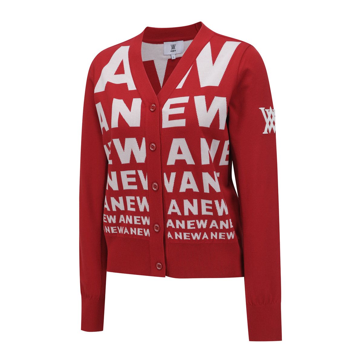 어뉴골프(ANEW GOLF) WOMEN LOGO PATTERN KNIT CARDIGAN_RE