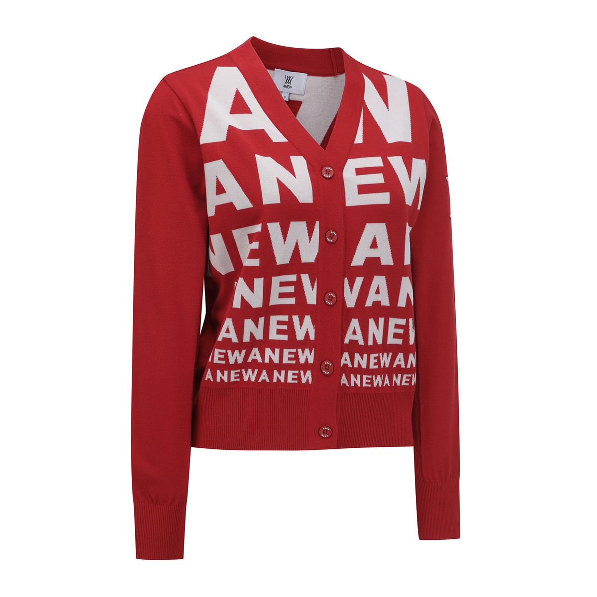 어뉴골프(ANEW GOLF) WOMEN LOGO PATTERN KNIT CARDIGAN_RE