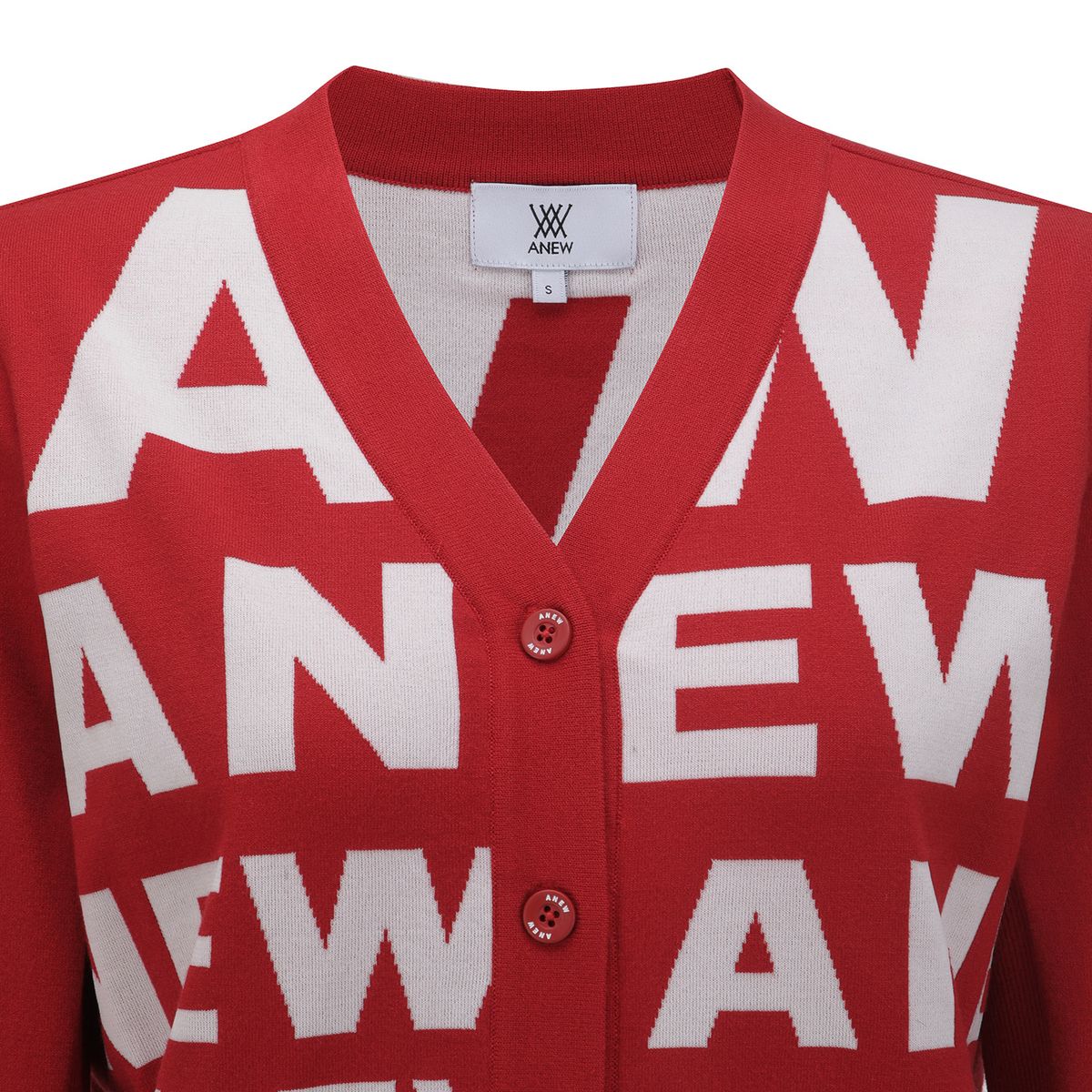 어뉴골프(ANEW GOLF) WOMEN LOGO PATTERN KNIT CARDIGAN_RE