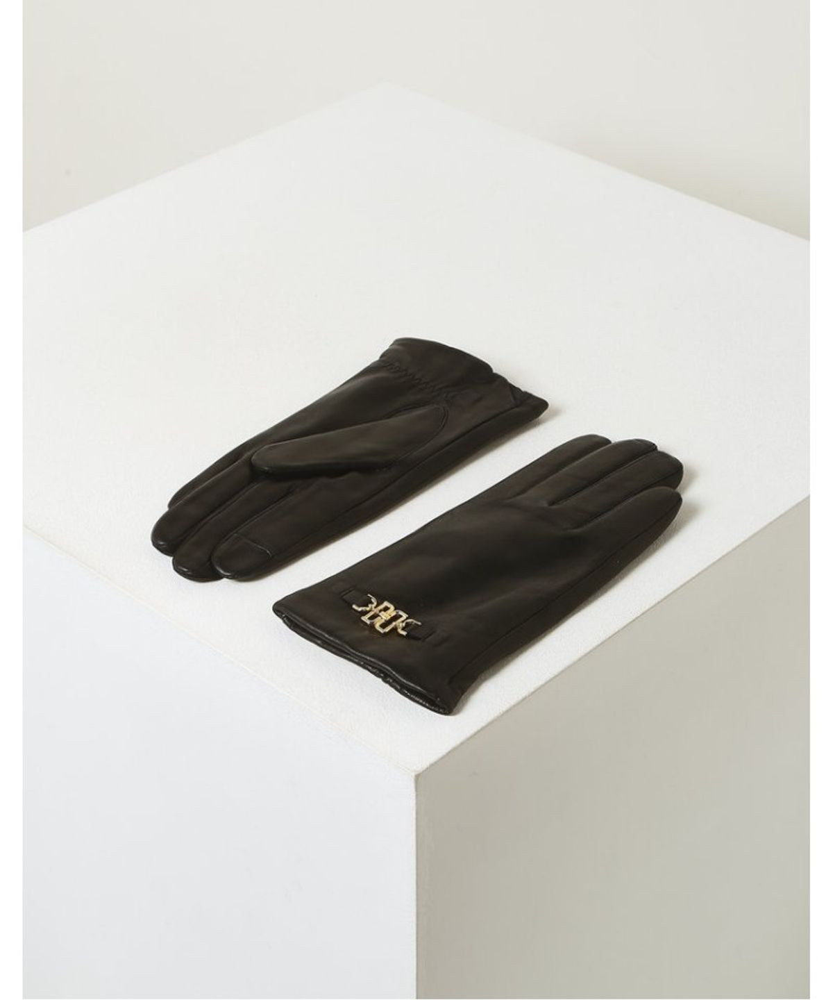 닥스 여성 액세서리(DAKS WOMENS ACCESSORIES) DD로고 체인 포인트 양가죽 장갑 블랙_DCGV5F320BK