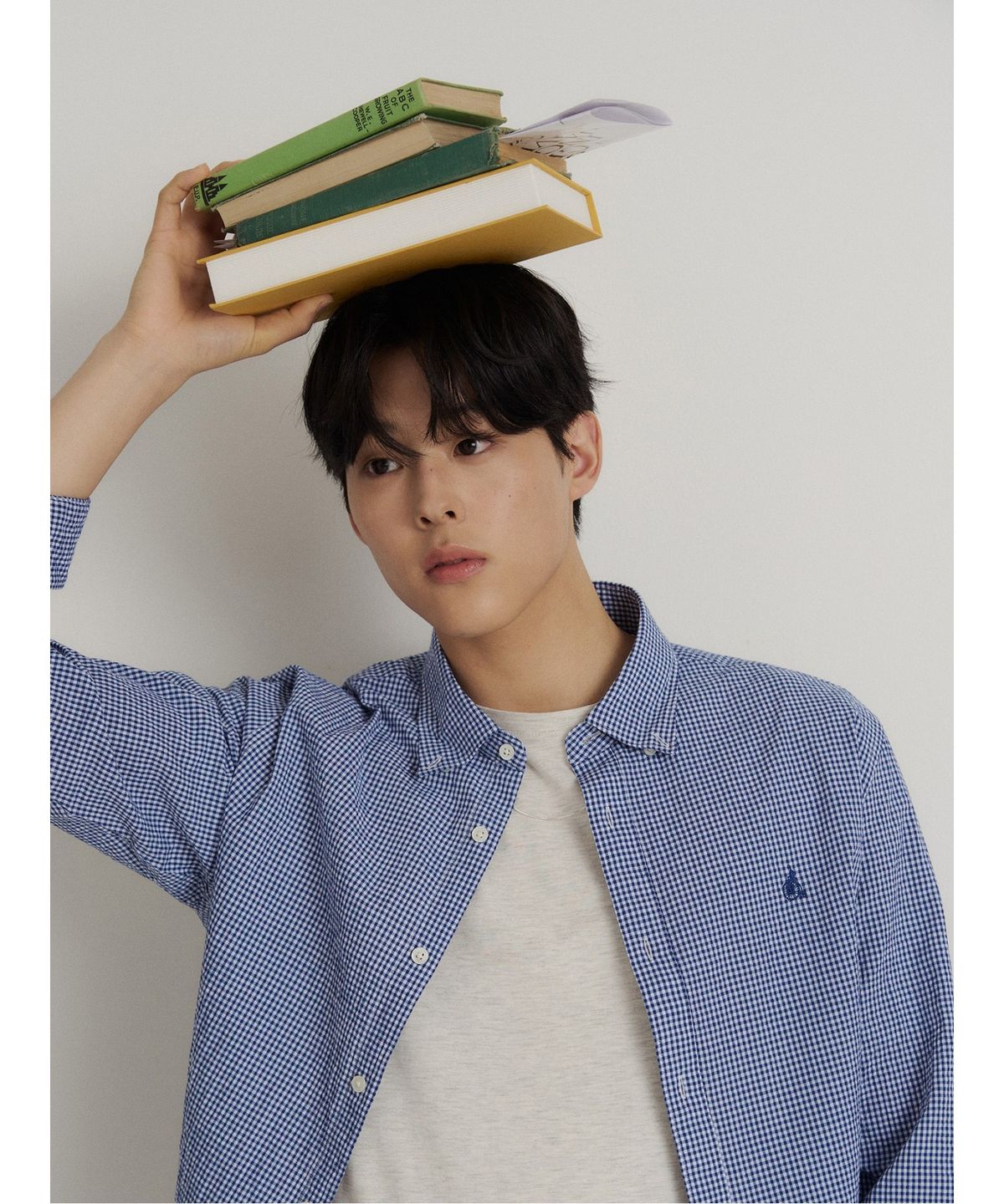 빈폴 멘(BEANPOLE MEN) 시어서커 깅엄 체크 셔츠  블루