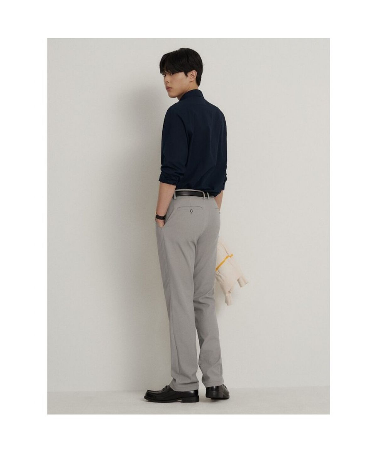 빈폴 멘(BEANPOLE MEN) 시어서커 솔리드 셔츠  네이비