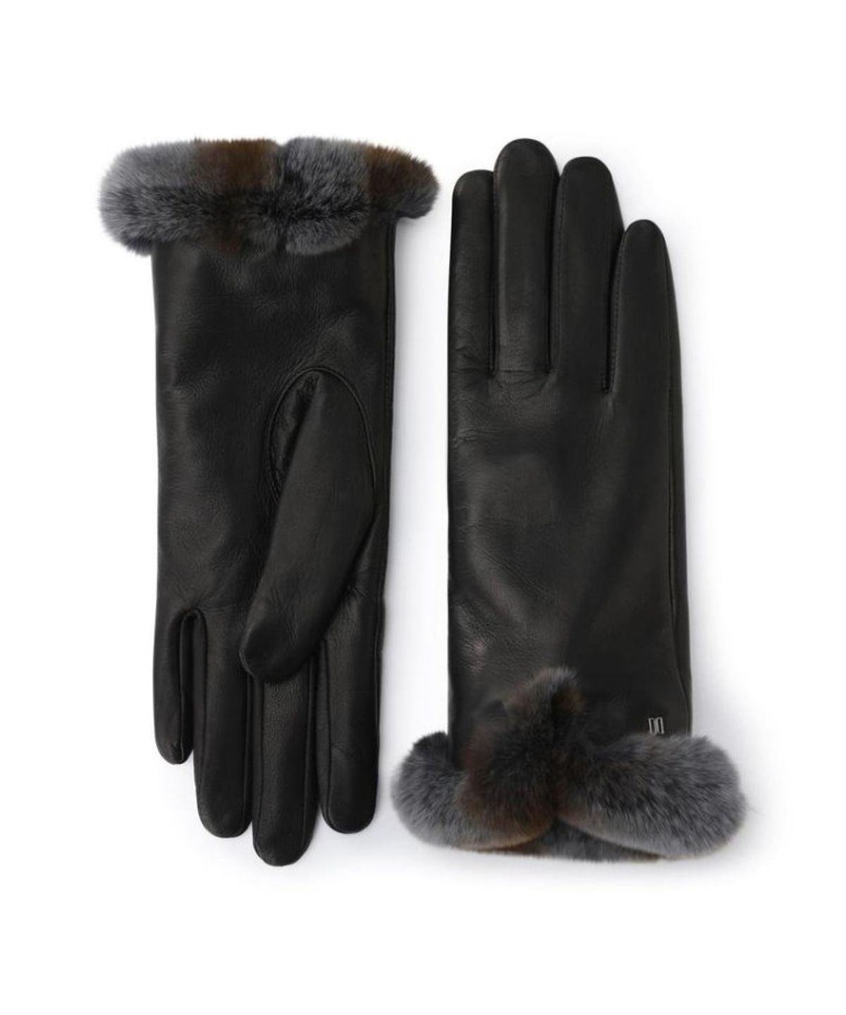 닥스 여성 액세서리(DAKS WOMENS ACCESSORIES) 블랙 양가죽 렉스퍼장식 스마트폰터치 장갑_DCGV5F276BK