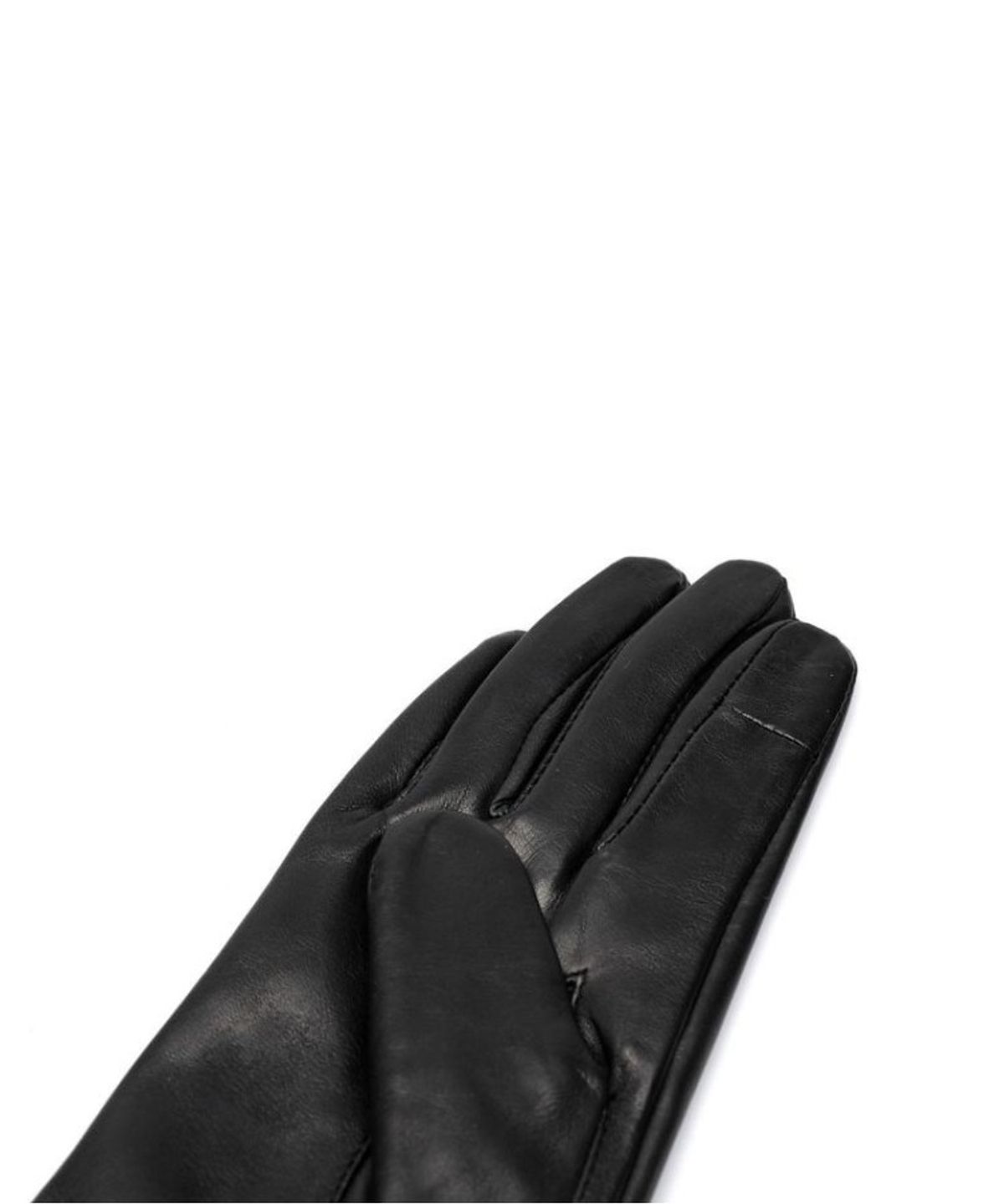 닥스 여성 액세서리(DAKS WOMENS ACCESSORIES) 블랙 양가죽 밍크폼폼 스마트폰터치 장갑_DCGV5F264BK