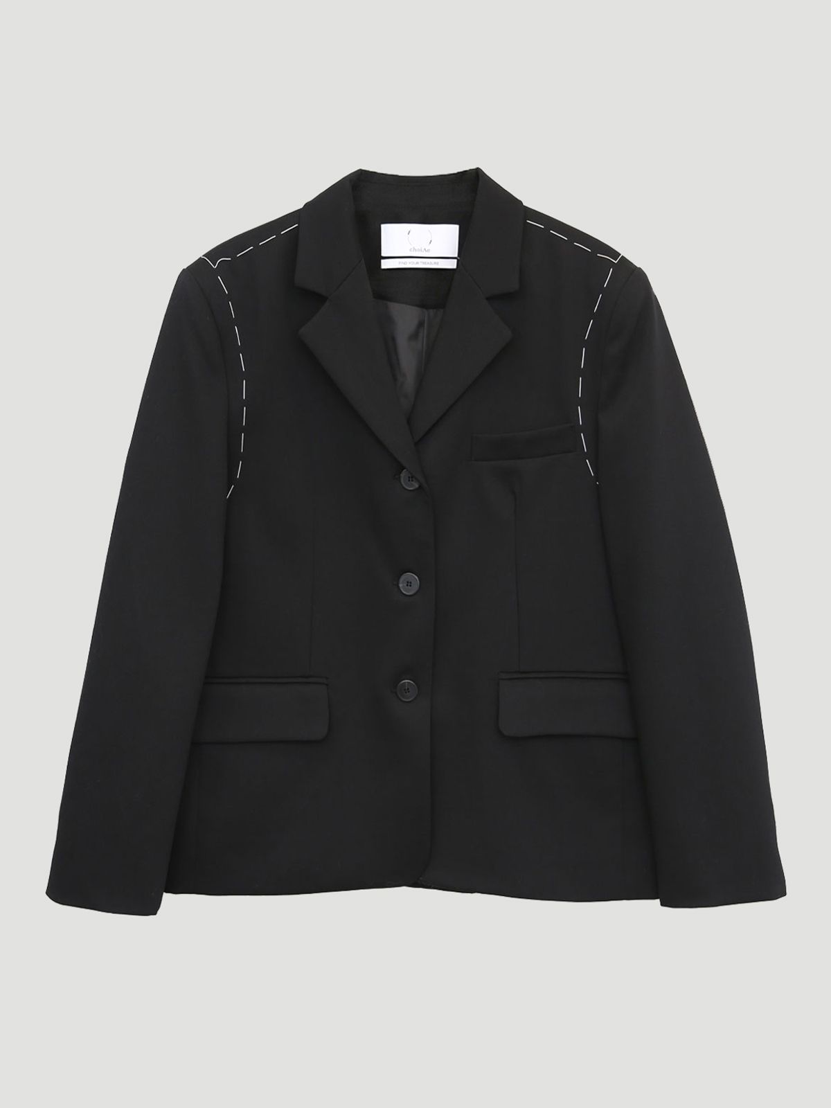 최에(CHOIAE) Stitch Single Jacket - Black