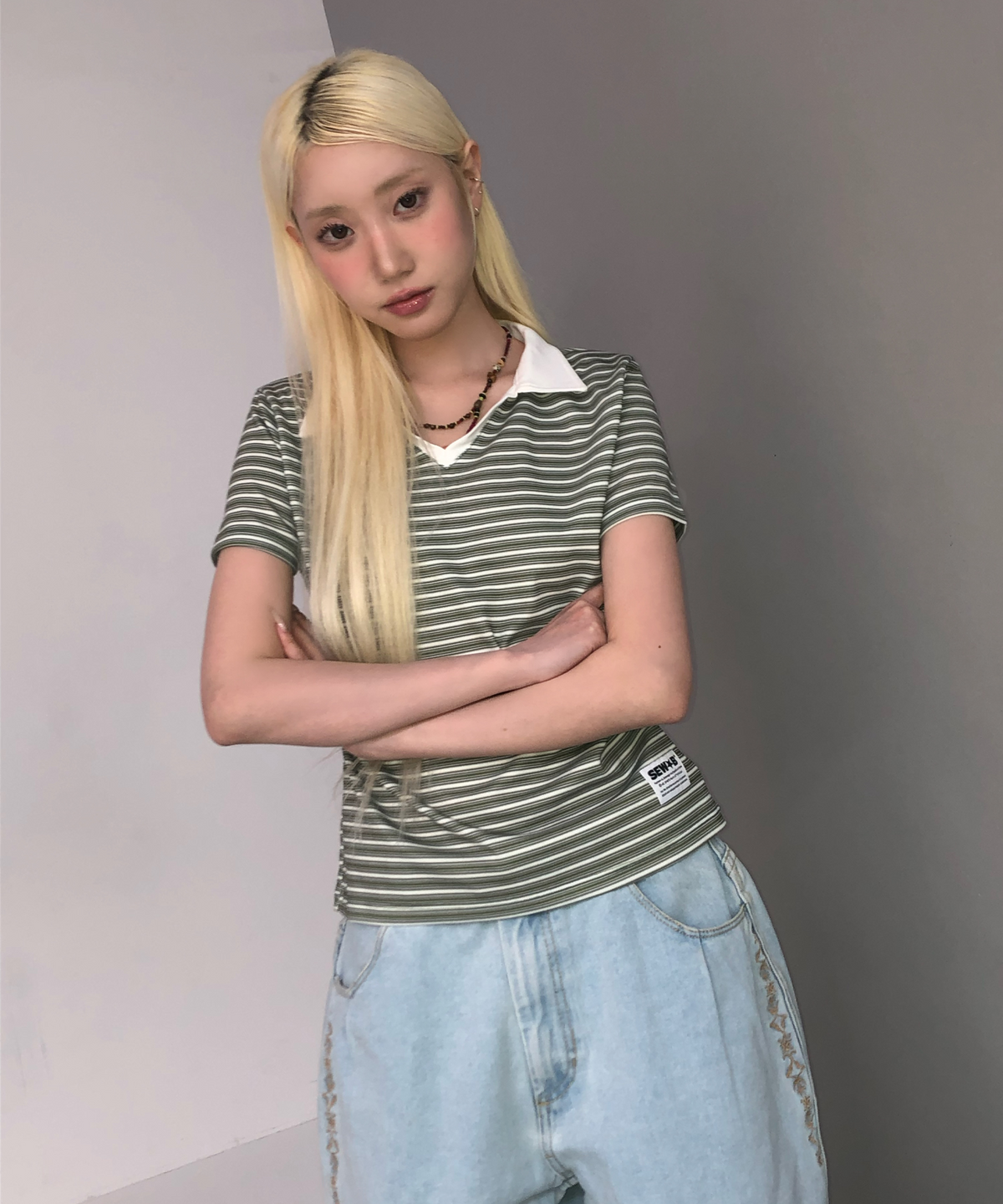 쏘비(SEW-B) 소프트 세미크롭 카라티 [아보카도 그린]