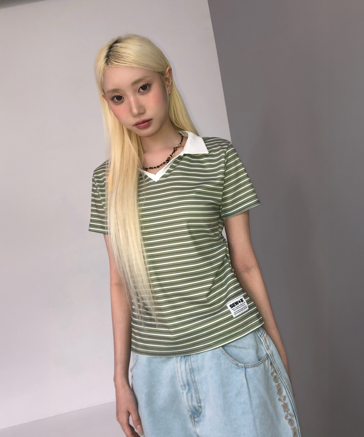 쏘비(SEW-B) 소프트 세미크롭 카라티 [아보카도 그린]