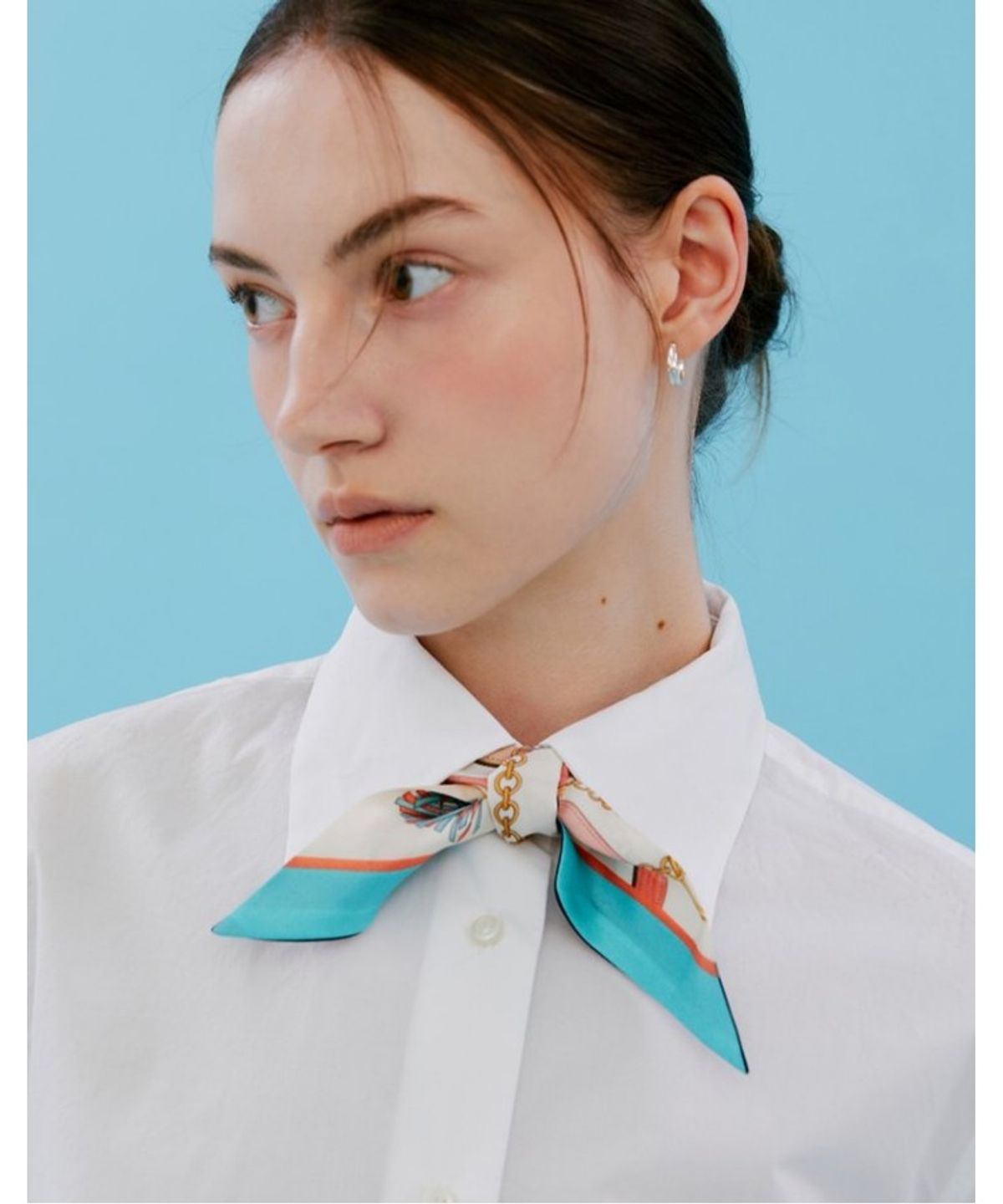 닥스 여성 액세서리(DAKS WOMENS ACCESSORIES) 핑크 체인 프린트 방도 스카프_DCSC5F255P2