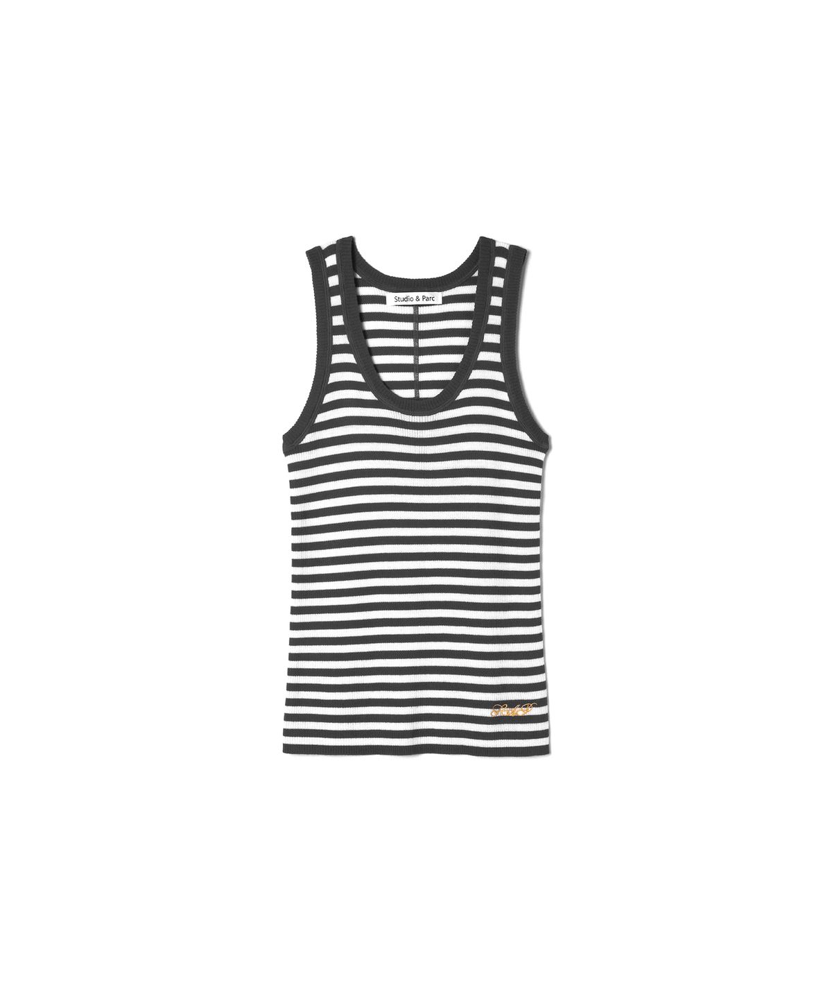 스튜디오앤파르크(STUDIO&PARC) Wool 100% Striped Knit Sleeveless_Grey