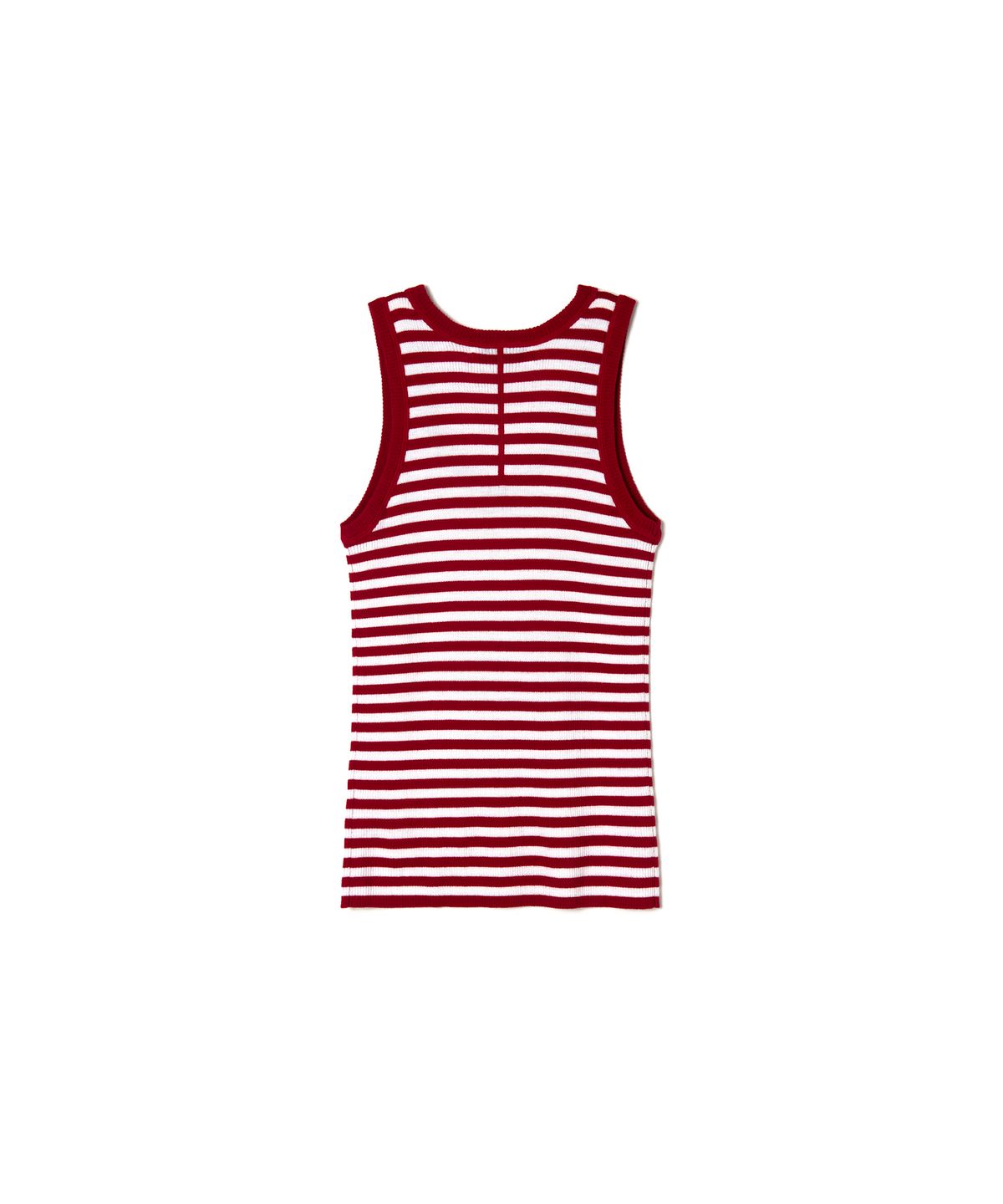 스튜디오앤파르크(STUDIO&PARC) Wool 100% Striped Knit Sleeveless_Red