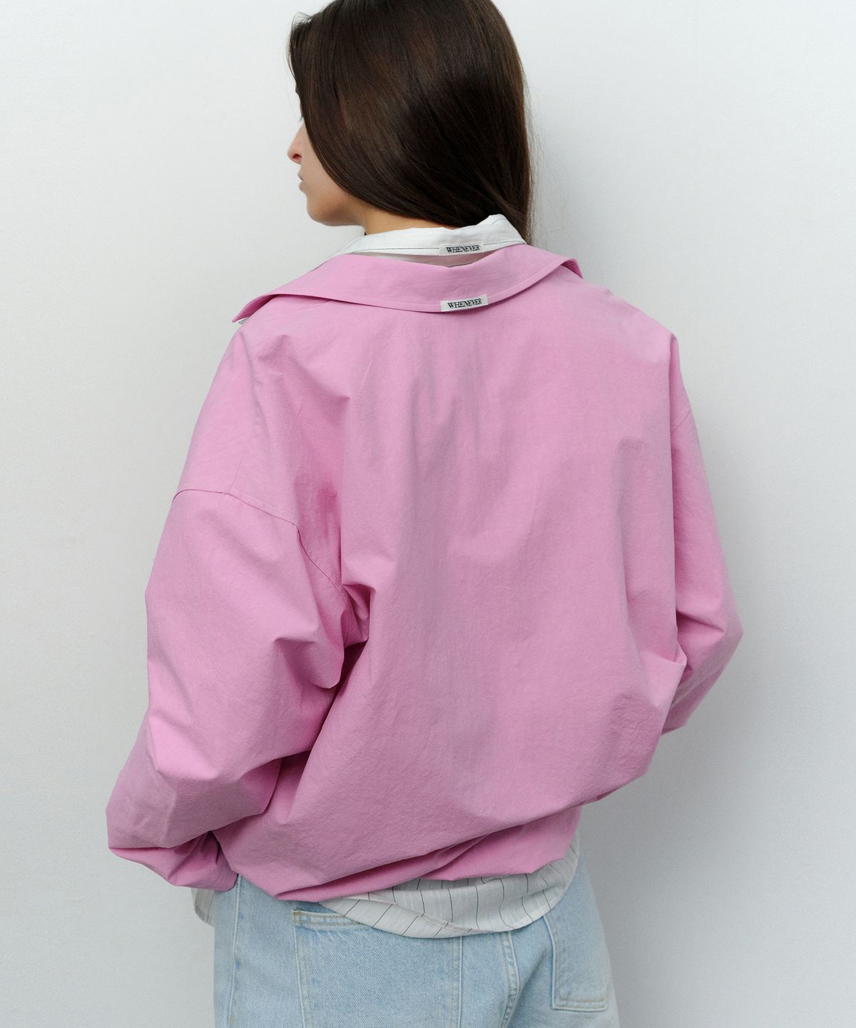 르바(LEVAR) Overdyed V-neck Shirt - Cotton-candy Pink