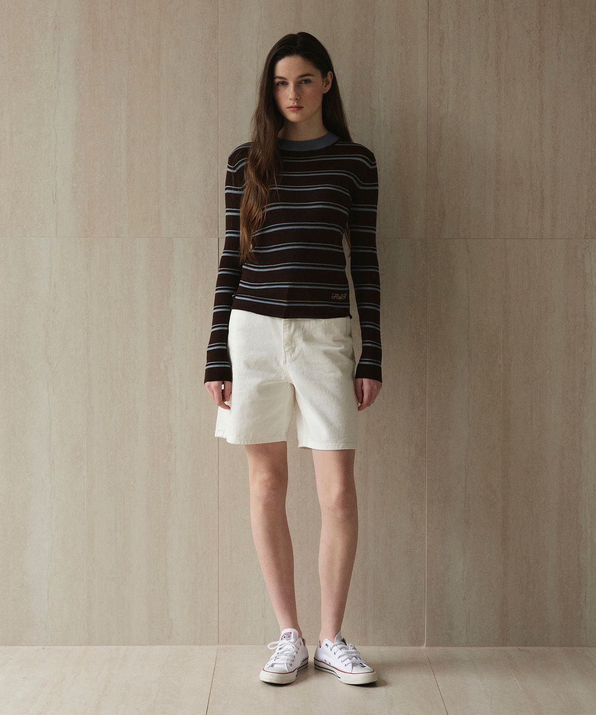 스튜디오앤파르크(STUDIO&PARC) Wool 100% Striped Knit_Brown