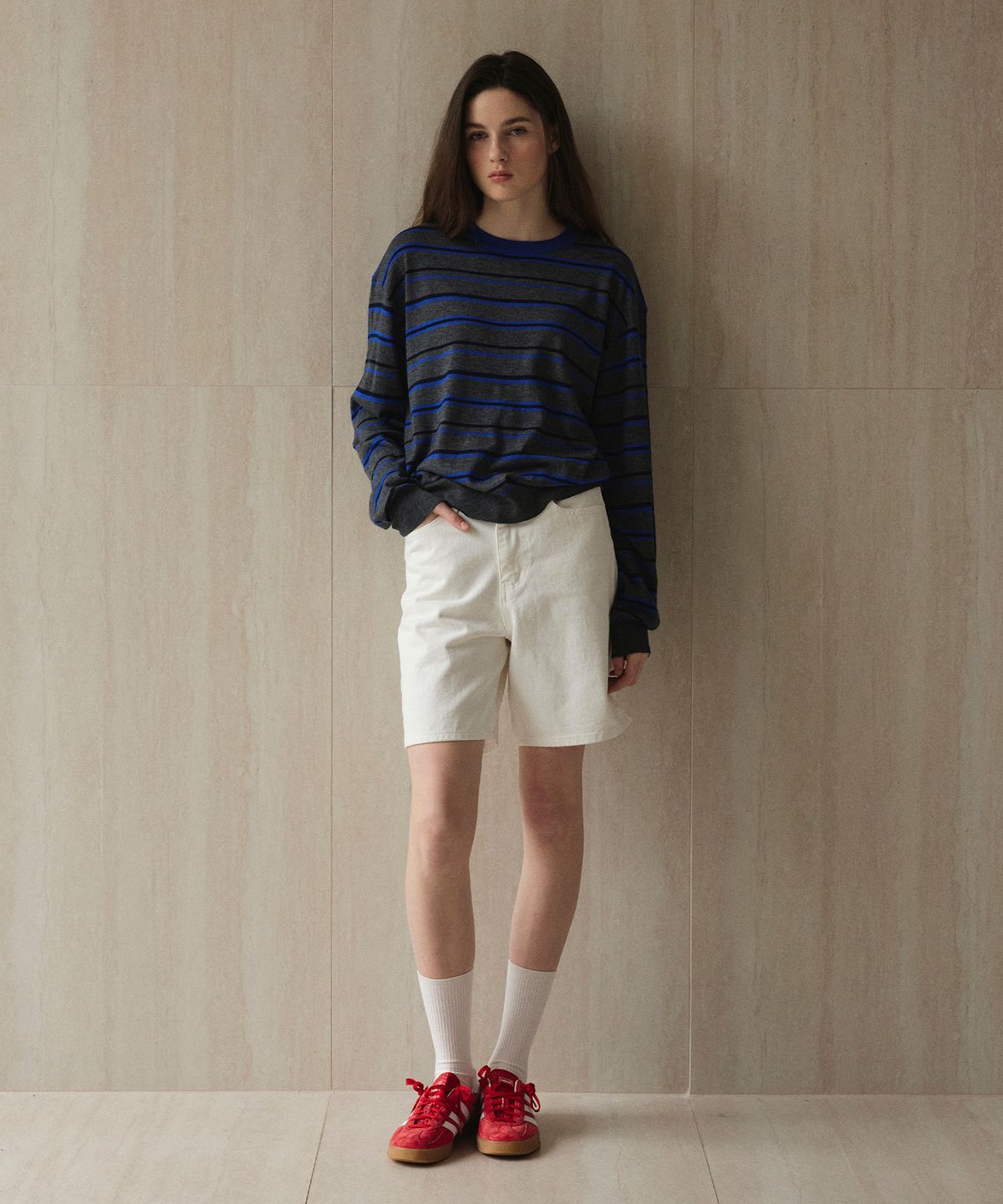 스튜디오앤파르크(STUDIO&PARC) Multi Striped Knit_Grey